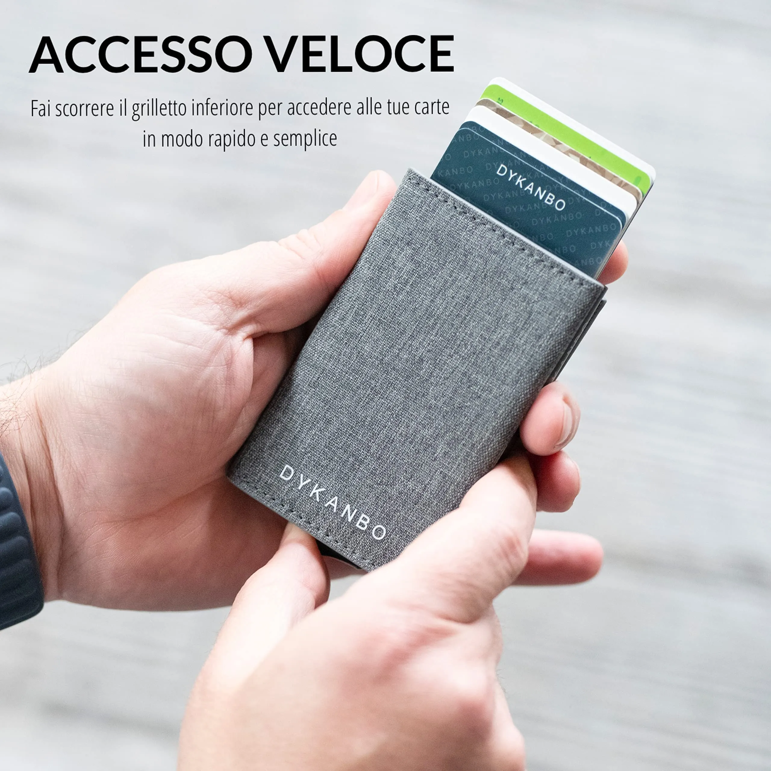 DYKANBO Portafoglio Uomo Slim con Sistema Pop-Up e Protezione RFID, Portacarte con Portamonete e Chiusura Magnetica - immagine 3