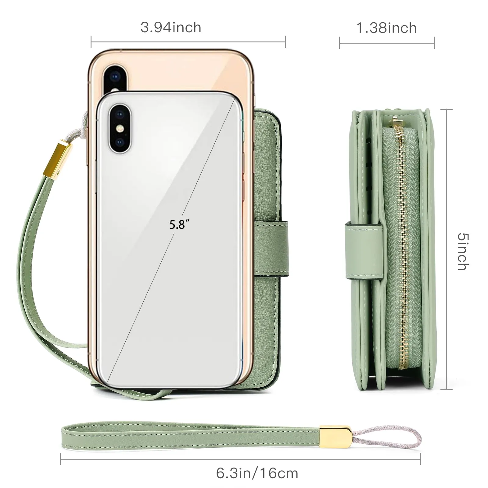 GAEKEAO Portafoglio Donna Piccolo con Bloccaggio RFID, Portamonete con Cerniera e Chiusura a Scatto, Scomparti per Carte Multipli - immagine 5