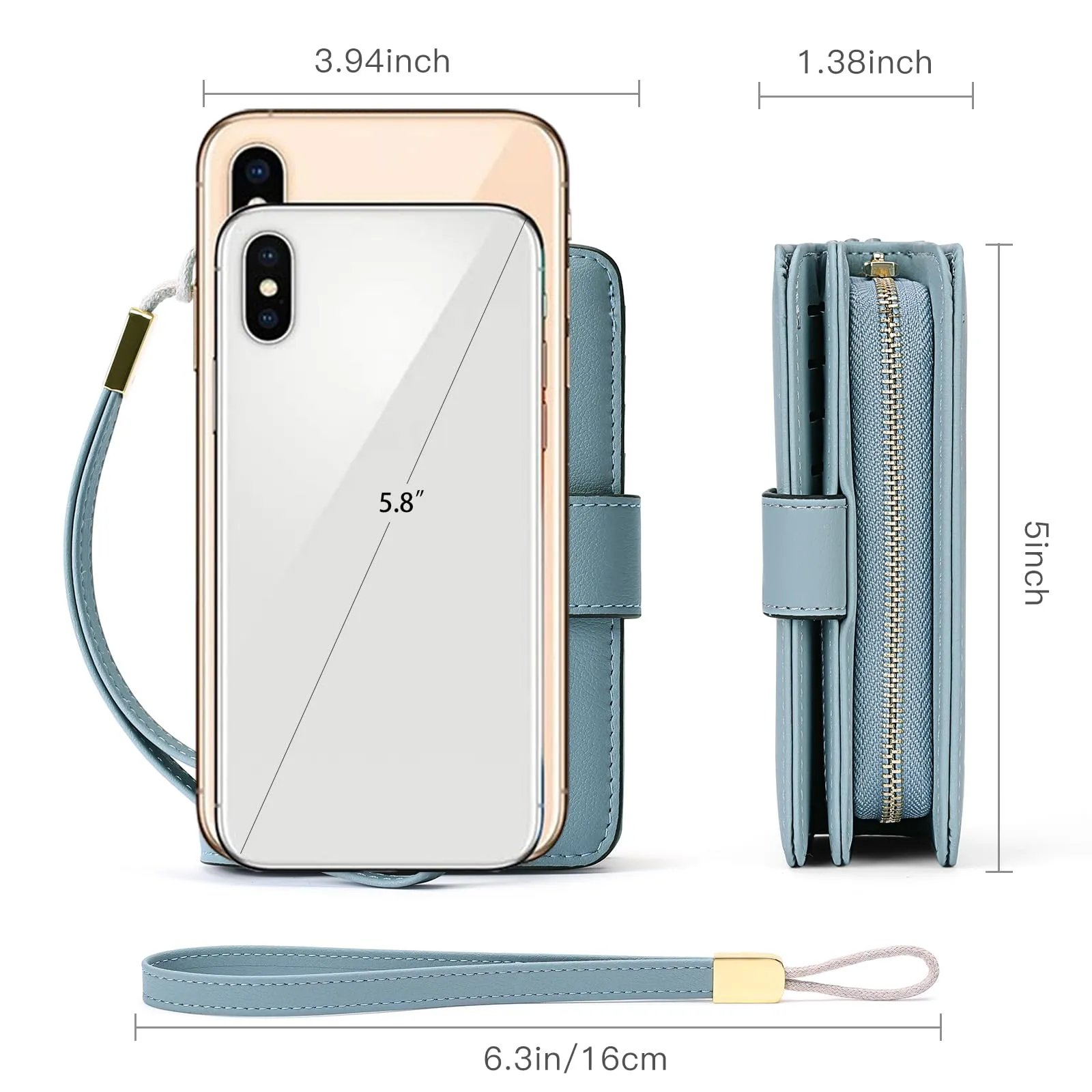 GAEKEAO Portafoglio Donna Piccolo con Bloccaggio RFID, Portamonete con Cerniera e Chiusura a Scatto, Scomparti per Carte Multipli - immagine 4