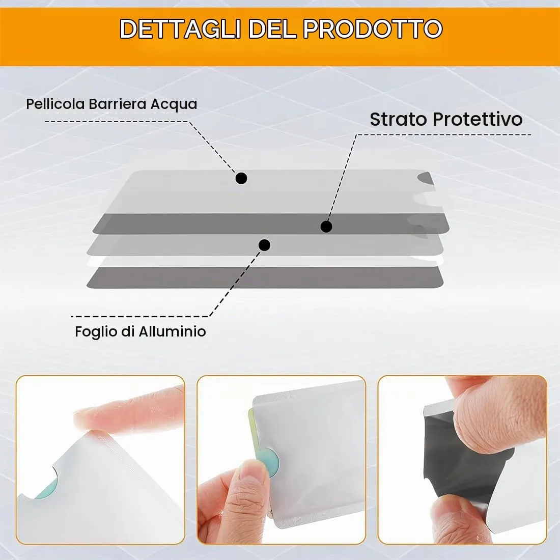 WJRQD Set di 5 Custodie Blocco RFID per Carte di Credito, Bianco - immagine 2