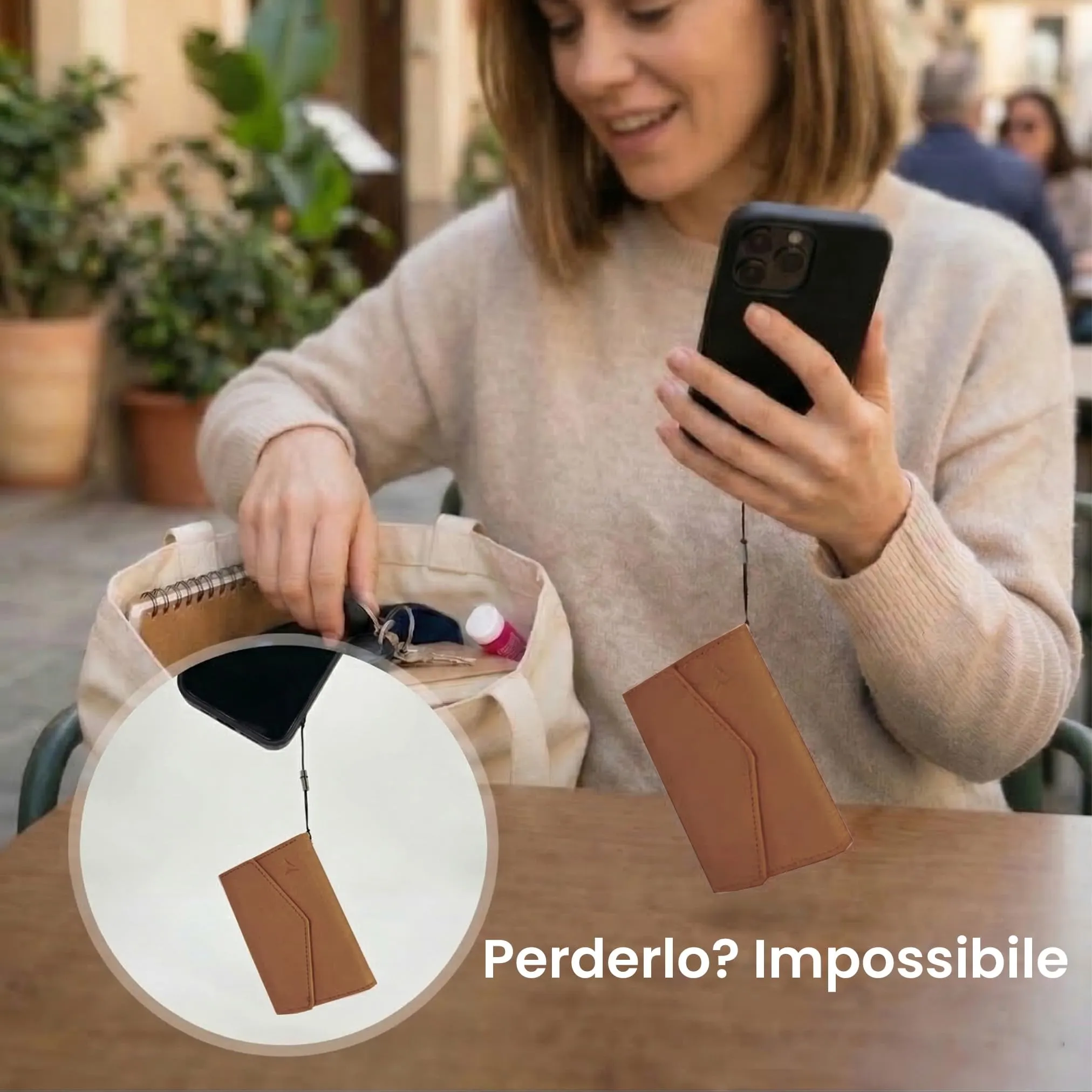TECHMADE Portafoglio MagSafe con Adattatore Magnetico, Tripla Tasca per 6 Carte e Banconote, Blocco RFID, Brown Scuro - immagine 10