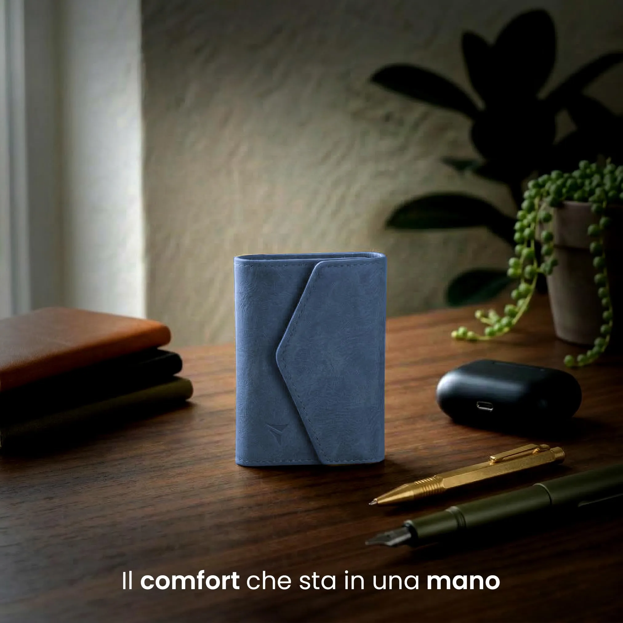 TECHMADE Portafoglio MagSafe con Adattatore Magnetico, Tripla Tasca per 6 Carte e Banconote, Blocco RFID, Blu - immagine 8