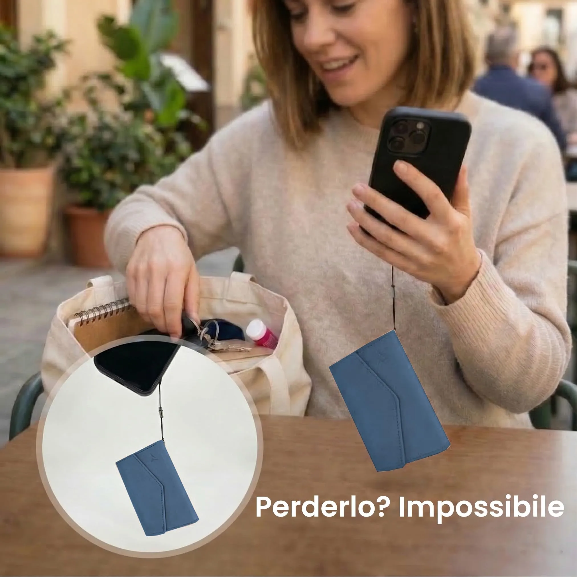 TECHMADE Portafoglio MagSafe con Adattatore Magnetico, Tripla Tasca per 6 Carte e Banconote, Blocco RFID, Blu - immagine 9