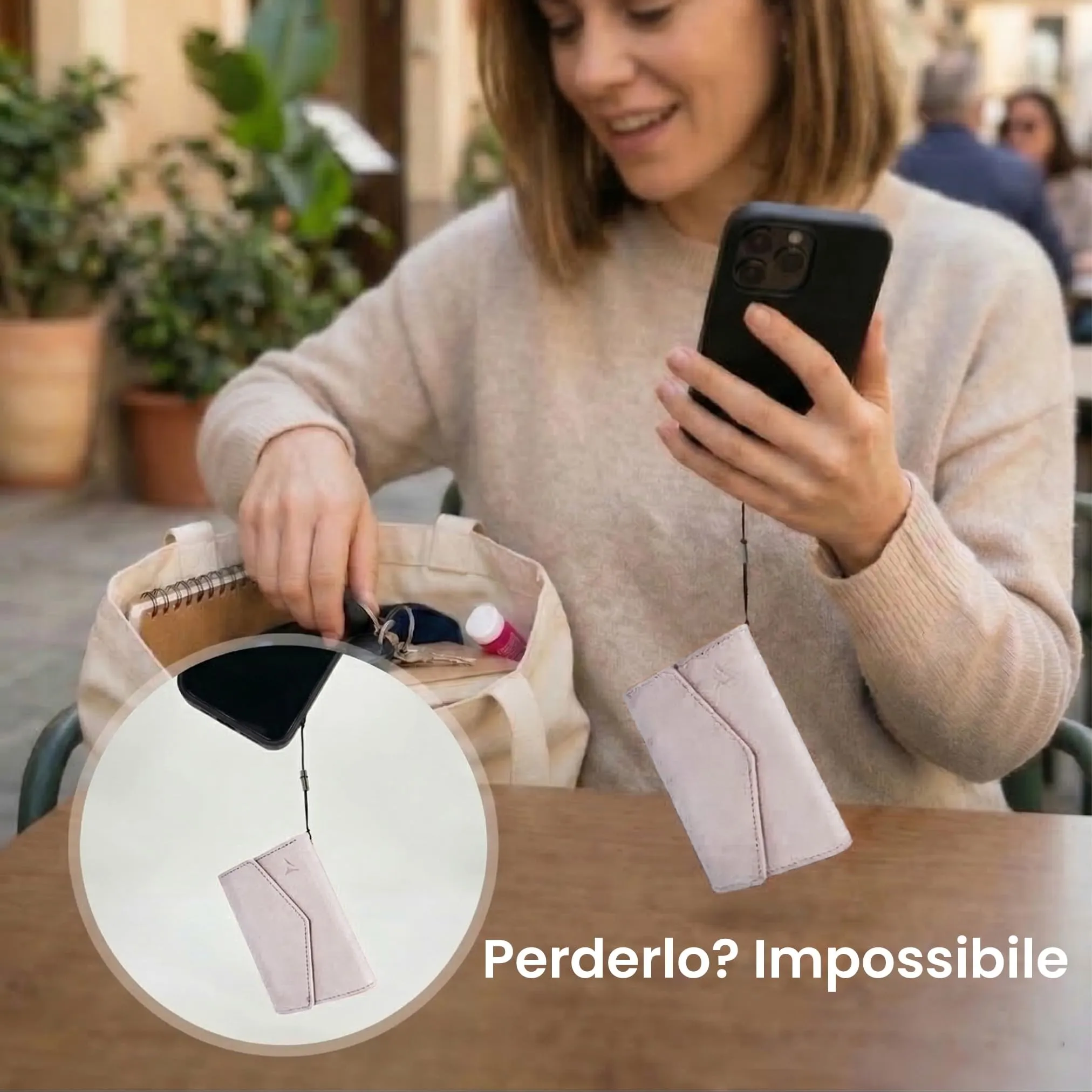 TECHMADE Portafoglio MagSafe con Adattatore Magnetico, Tripla Tasca per 6 Carte e Banconote, Blocco RFID, Rosa Chiaro - immagine 10