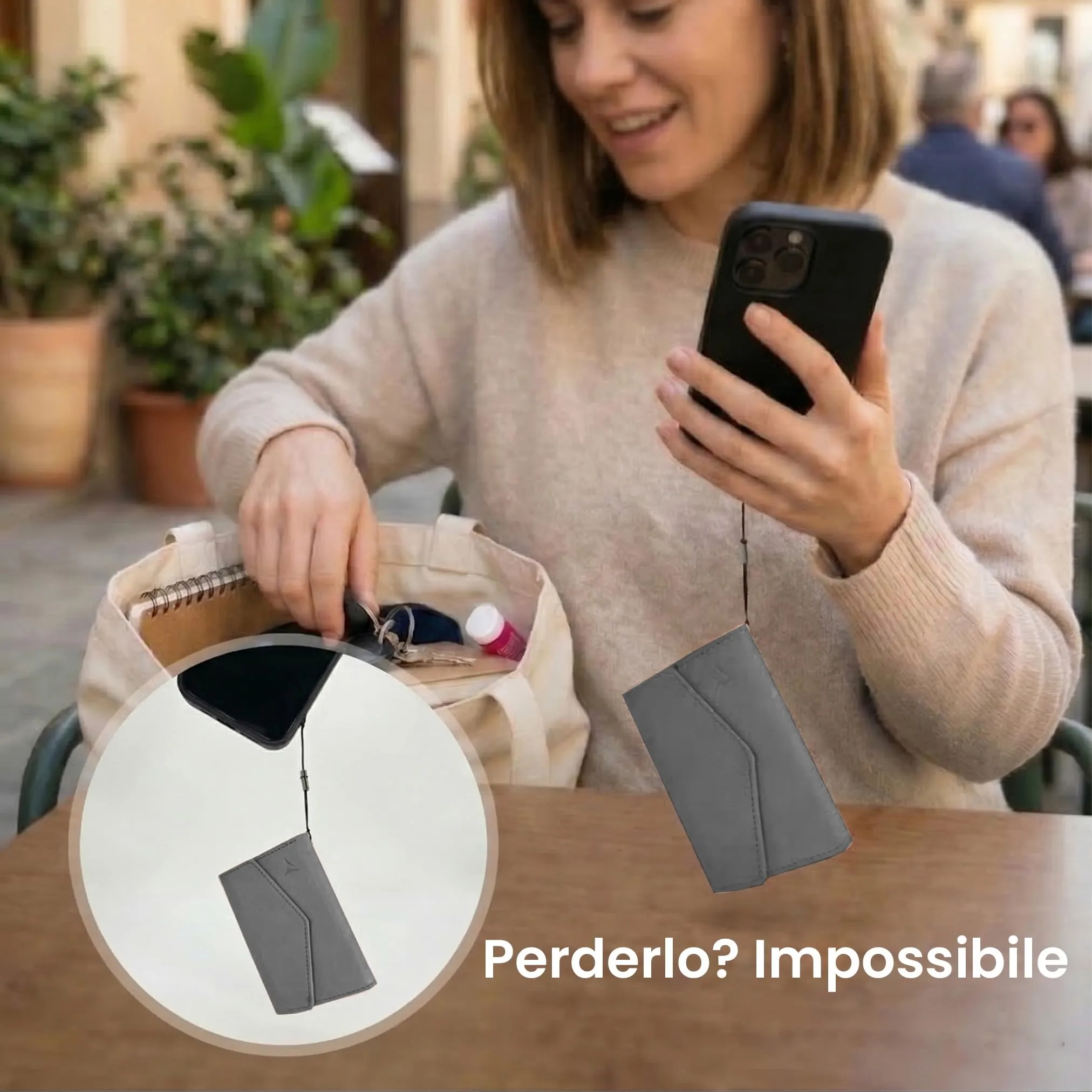 TECHMADE Portafoglio MagSafe con Adattatore Magnetico, Tripla Tasca per 6 Carte e Banconote, Blocco RFID, Grigio - immagine 10