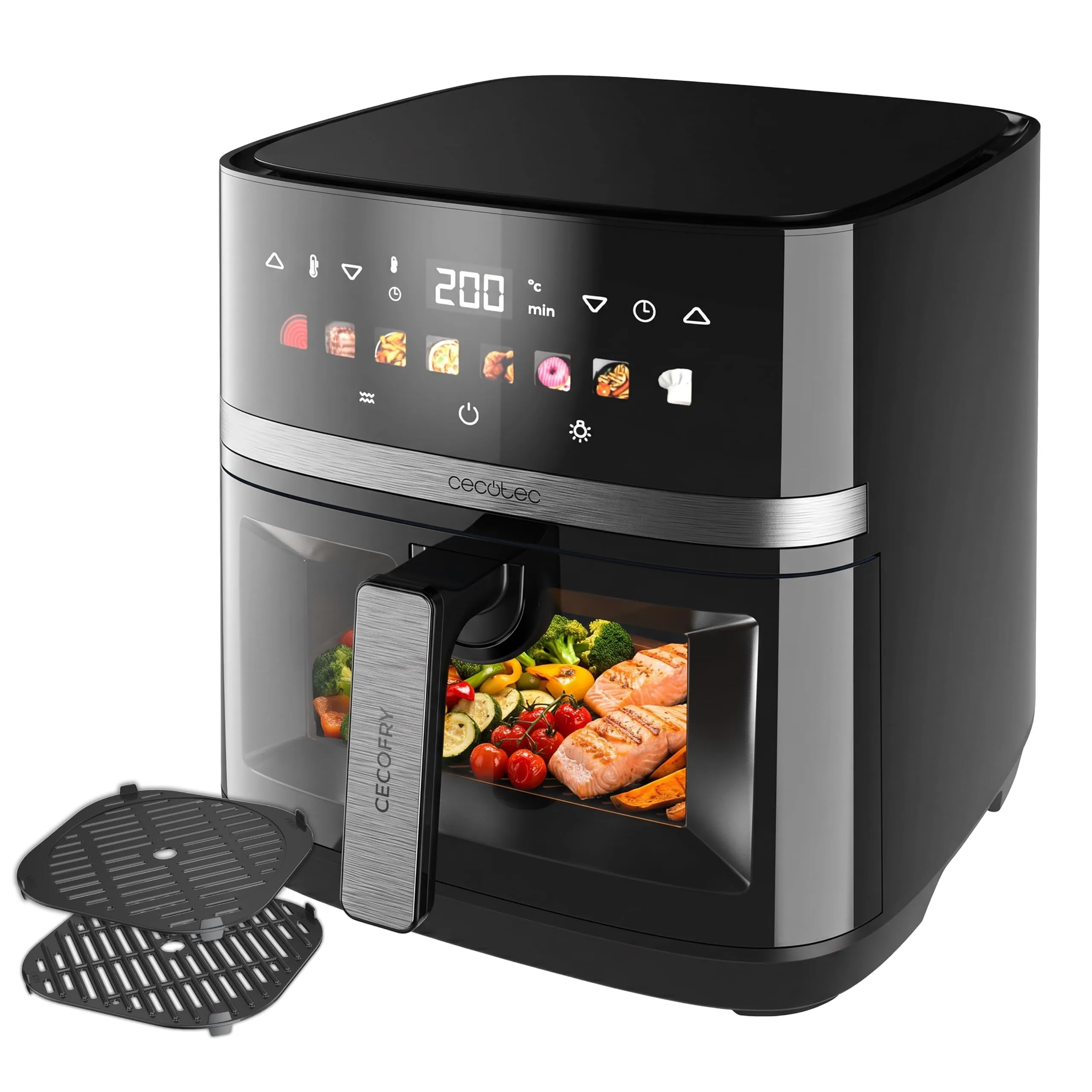 Cecotec Cecofry&Grill Duoheat 8000 Hot Friggitrice ad Aria 8L con Doppio Grill, 2200W - immagine 1