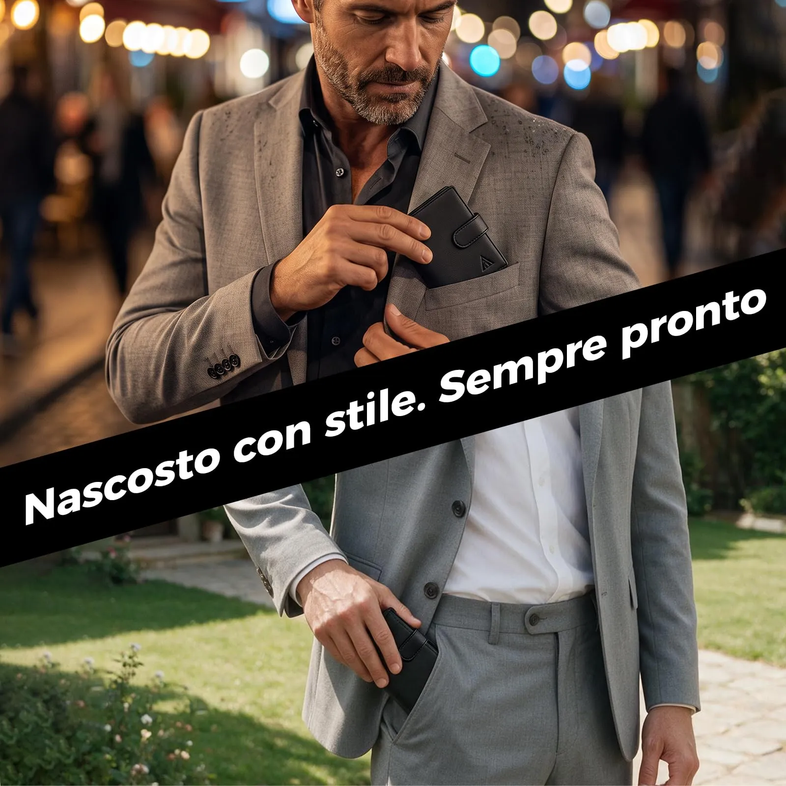 Autreykorn Portafoglio Uomo RFID Slim Porta Carte, Nero - immagine 6