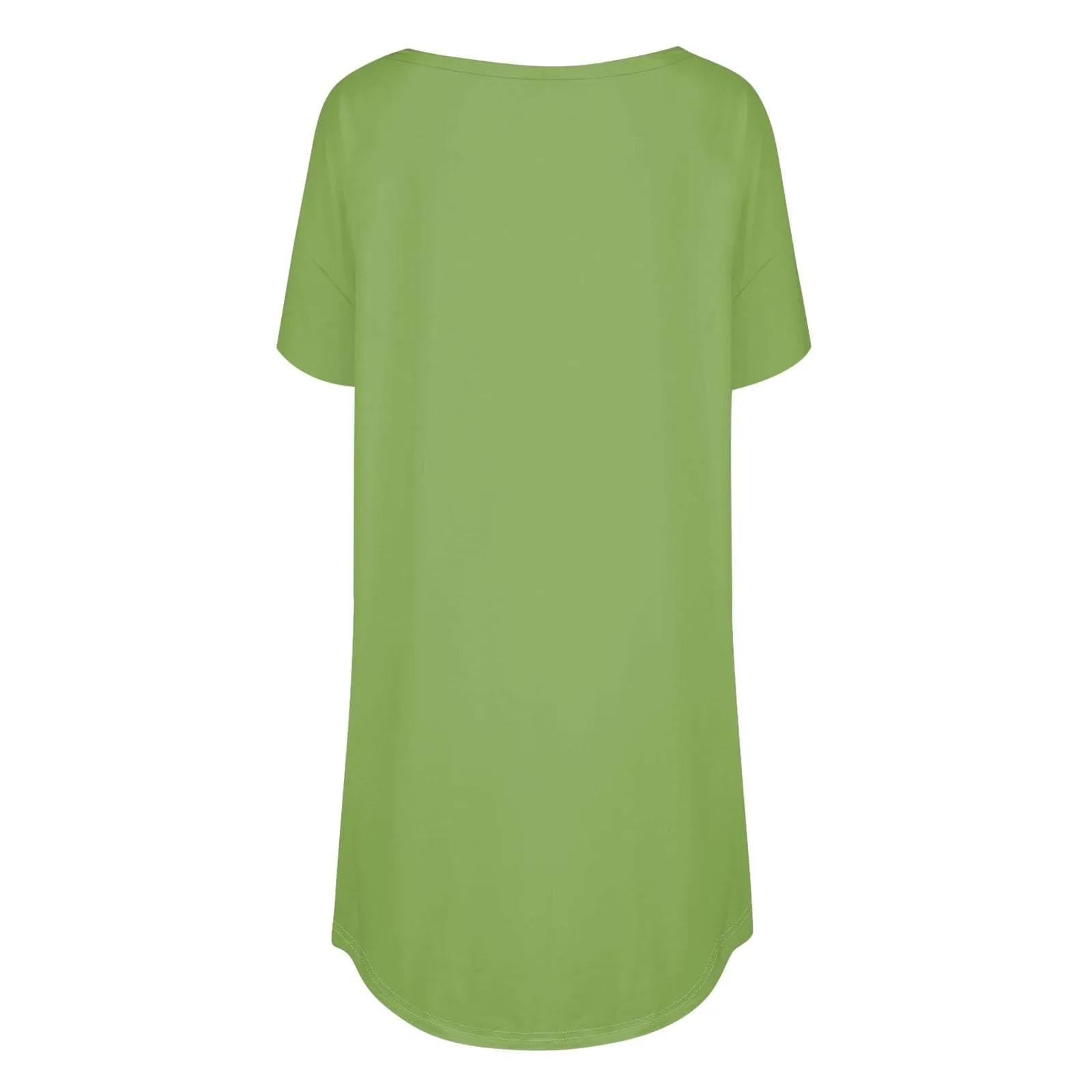 Uwdiohq Donna Vestito Estivo Lungo Maglietta in Viscosa e Cotone Girocollo Manica Corta Bianca - immagine 4