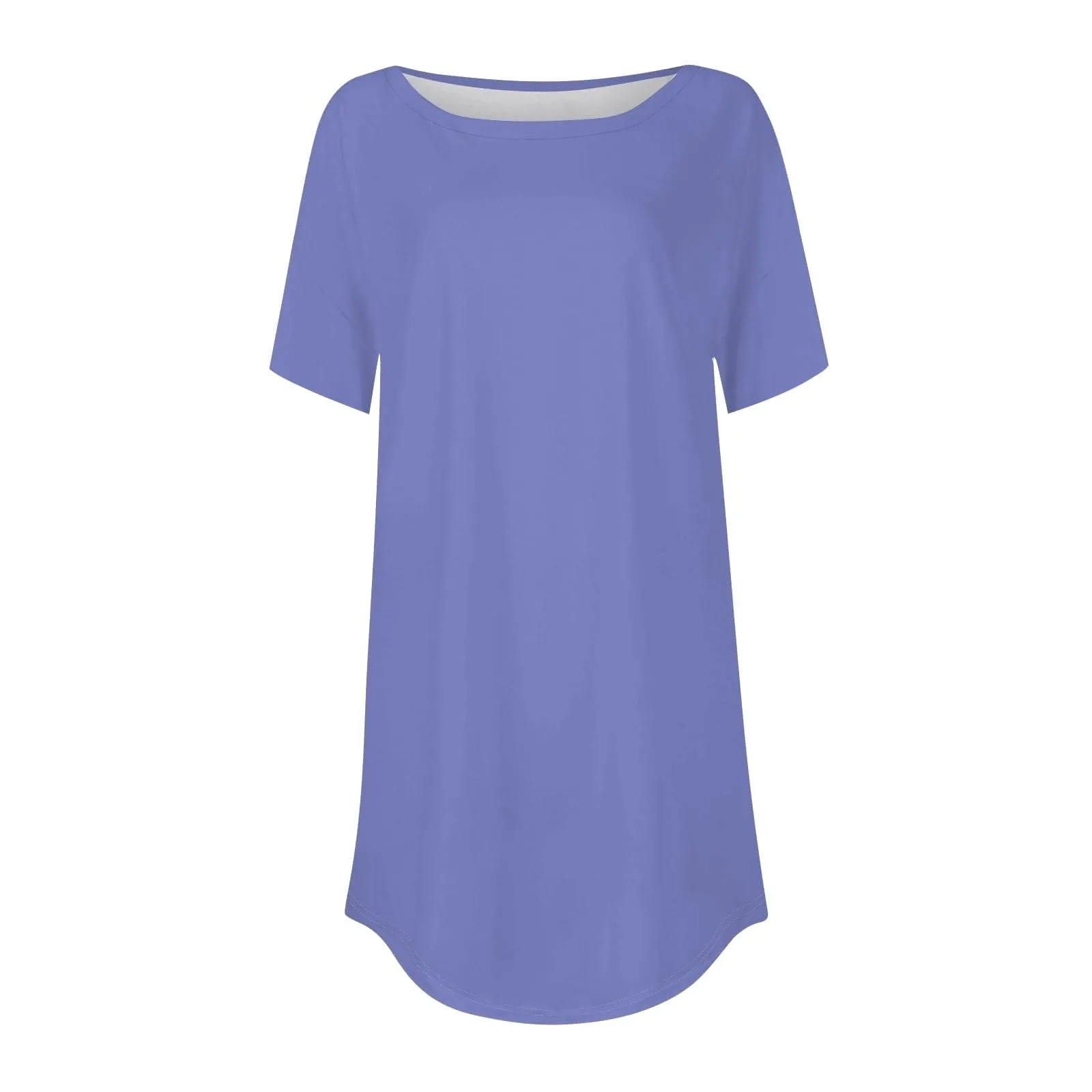 Uwdiohq Donna Vestito Estivo Lungo Maglietta Viscosa T-Shirt Bianca Maniche Corte Girocollo Casual - immagine 3