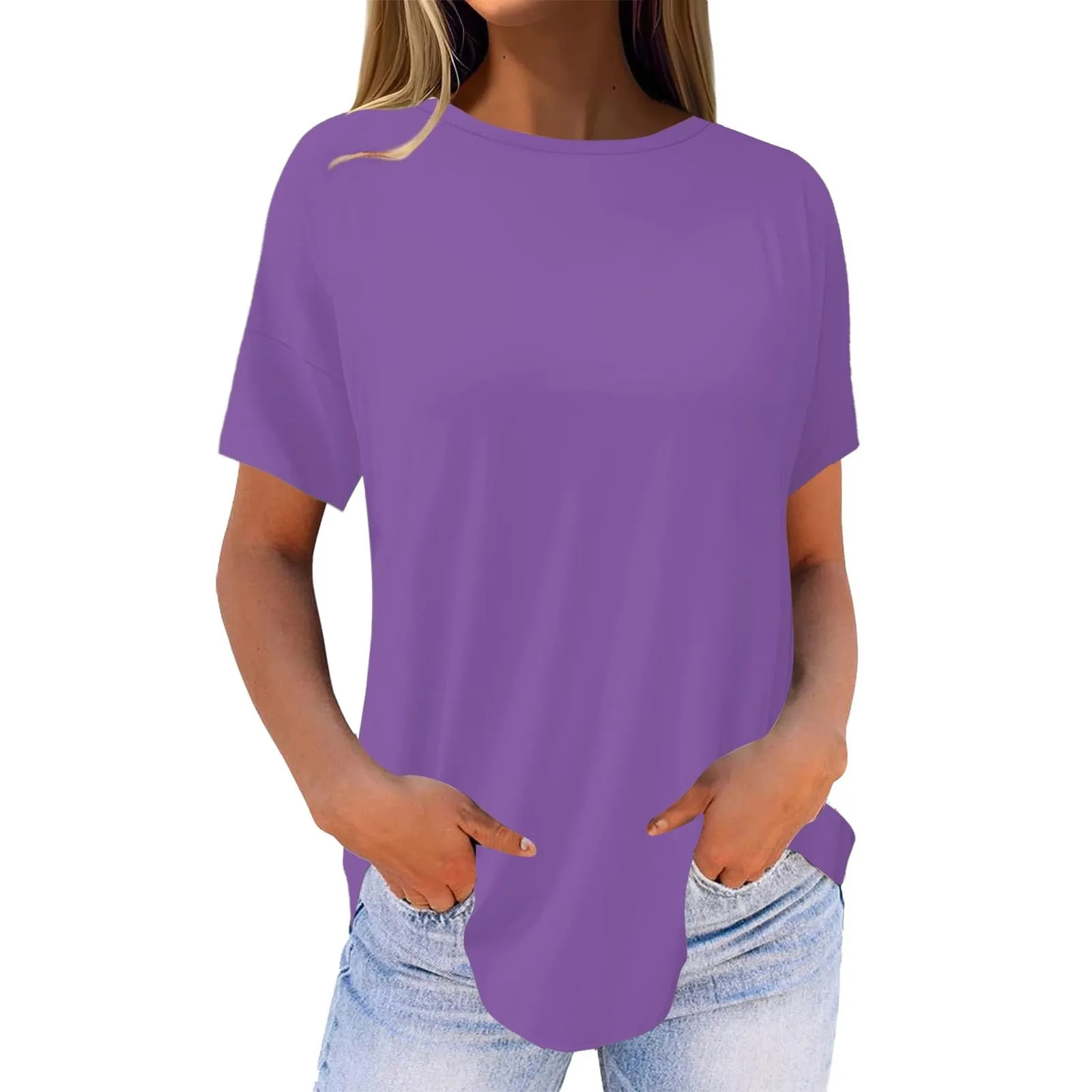 Uwdiohq Donna Vestito Estivo Lungo Elegante Maglietta Viscosa Girocollo Maniche Corte Bianca - immagine 2