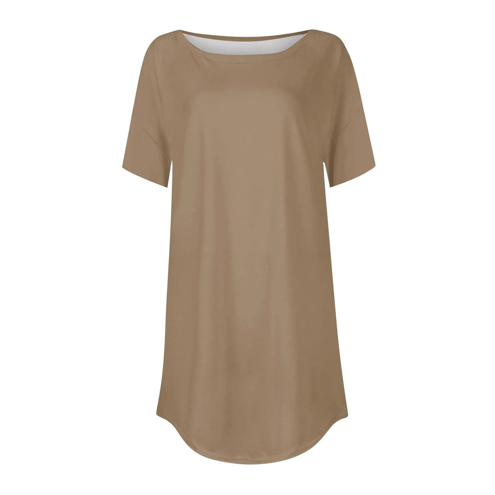 Uwdiohq Top a Maniche Corte Girocollo Casual per Donna in Viscosa, Bianca - immagine 3