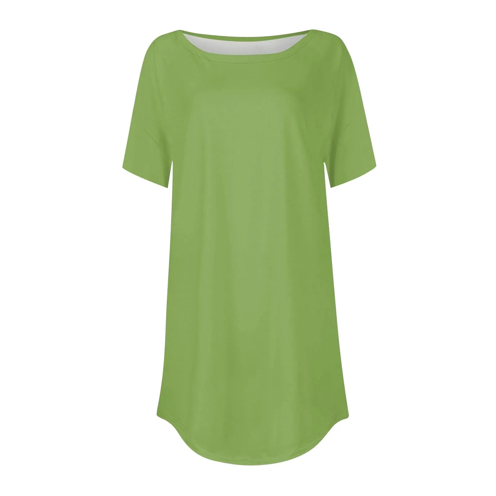 Uwdiohq Donna Vestito Estivo Lungo Viscosa T-Shirt Bianca Girocollo Manica Corta Casual - immagine 3
