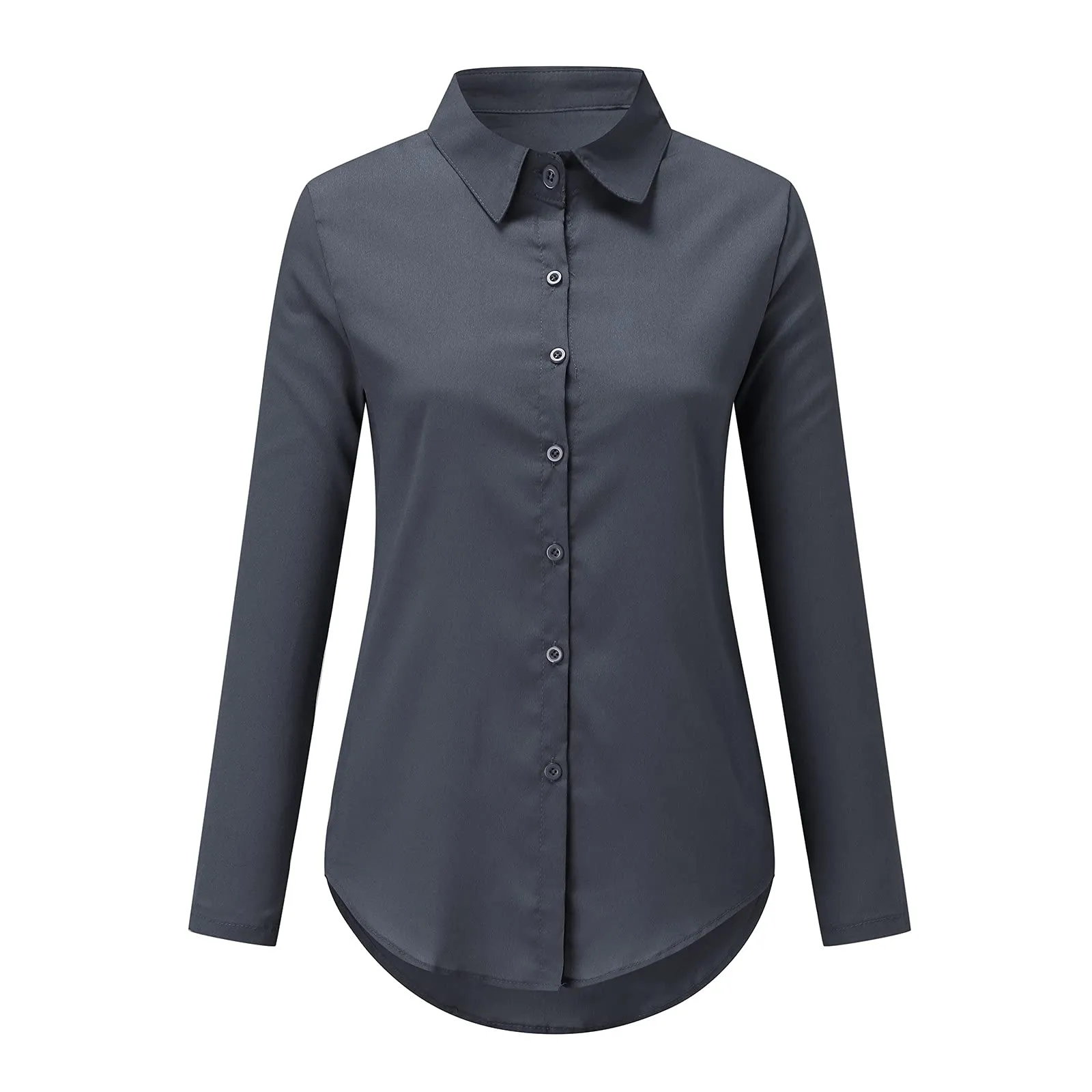 Uwdiohq Bluse e Camicie da Donna T-shirt Manica Corta e Maglia Manica Lunga Personalizzabile in Seta Effetto Raso - immagine 4