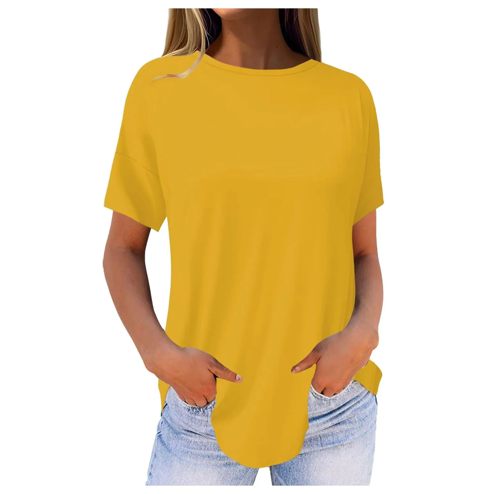 Uwdiohq Donna Vestito Estivo Lungo in Viscosa, Top a Maniche Corte Girocollo Bianco - immagine 1