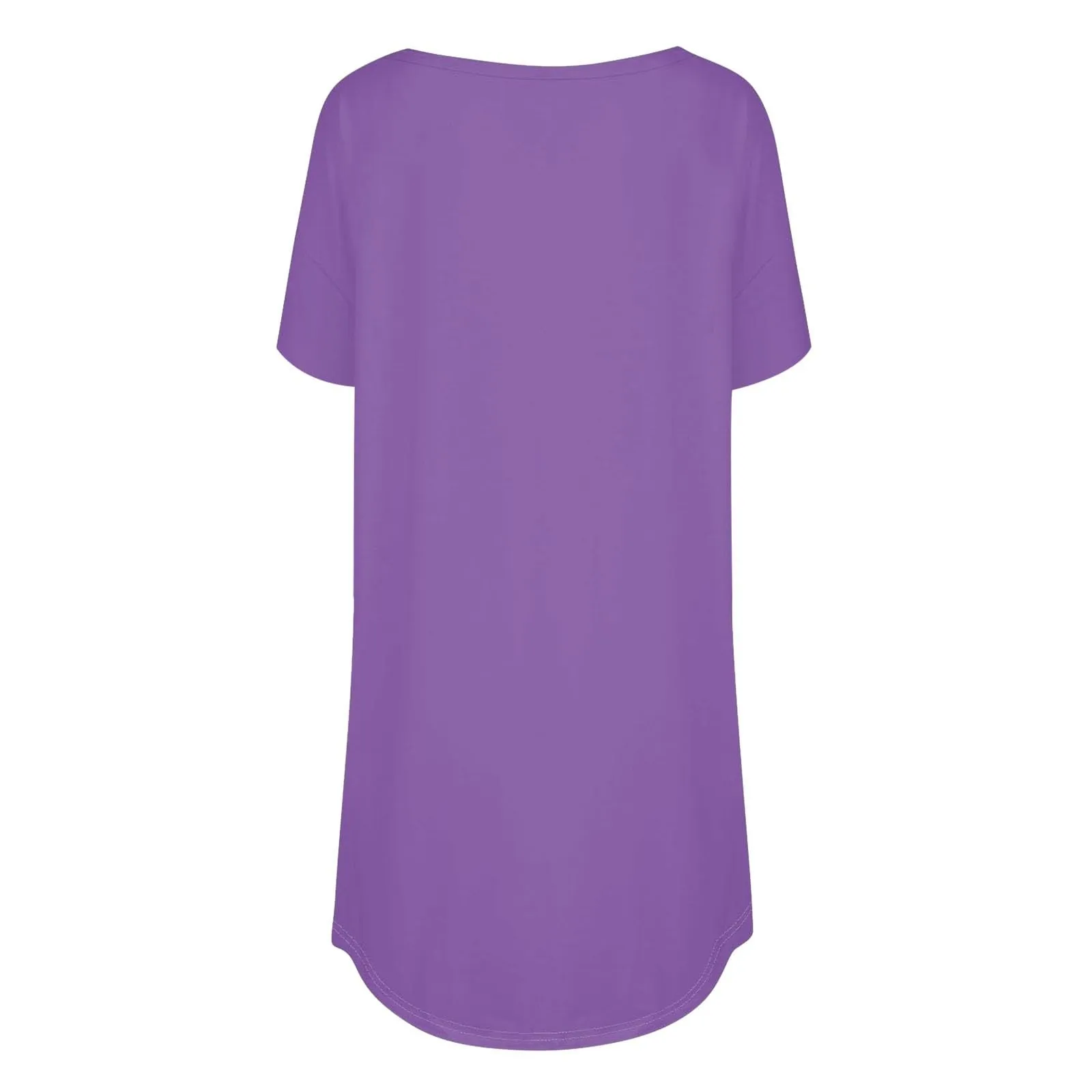 Uwdiohq Top a Maniche Corte Girocollo Casual Donna Vestito Estivo Lungo in Viscosa Bianca - immagine 4