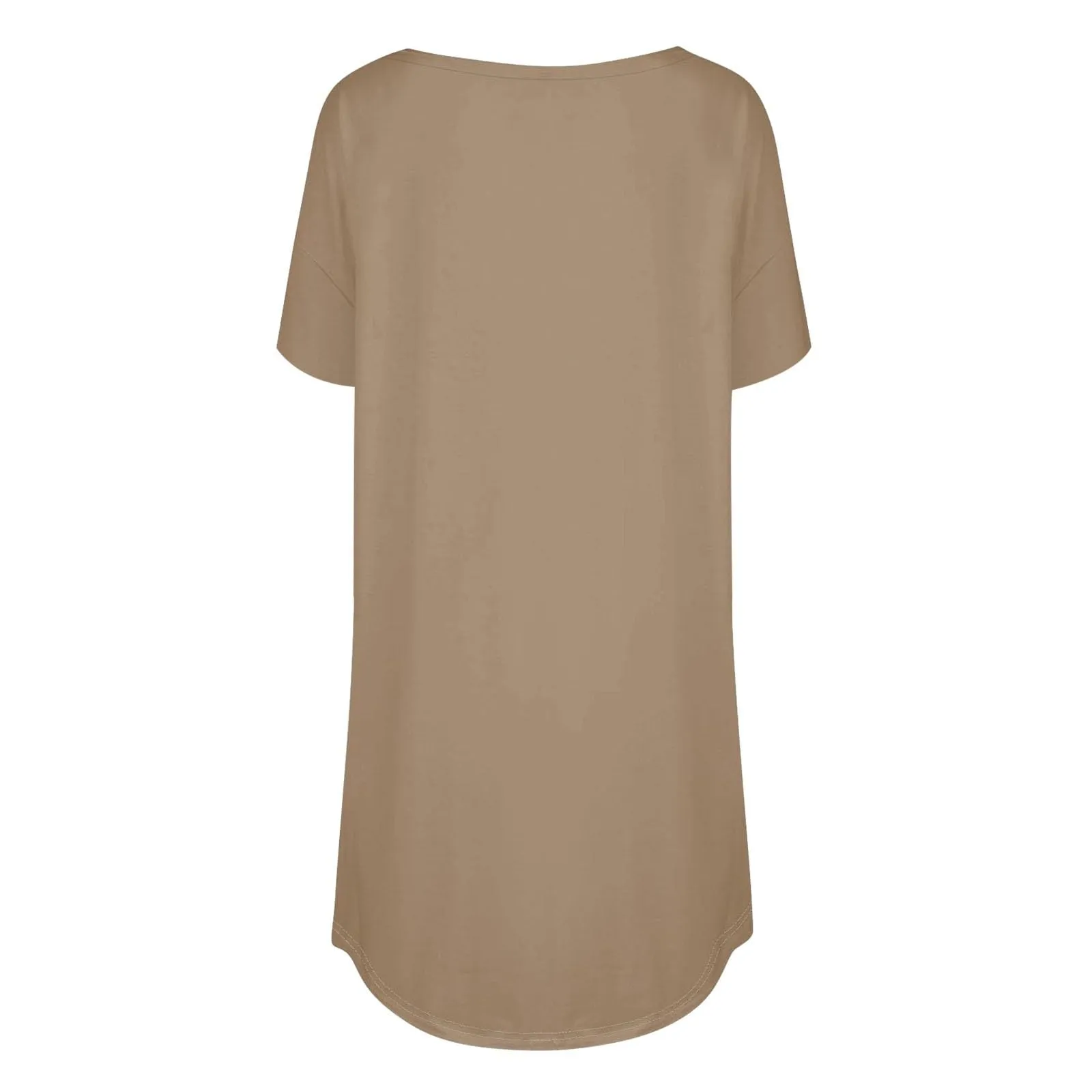 Uwdiohq Vestito Estivo Lungo Donna in Viscosa, Maglietta Girocollo a Maniche Corte, Bianco - immagine 4