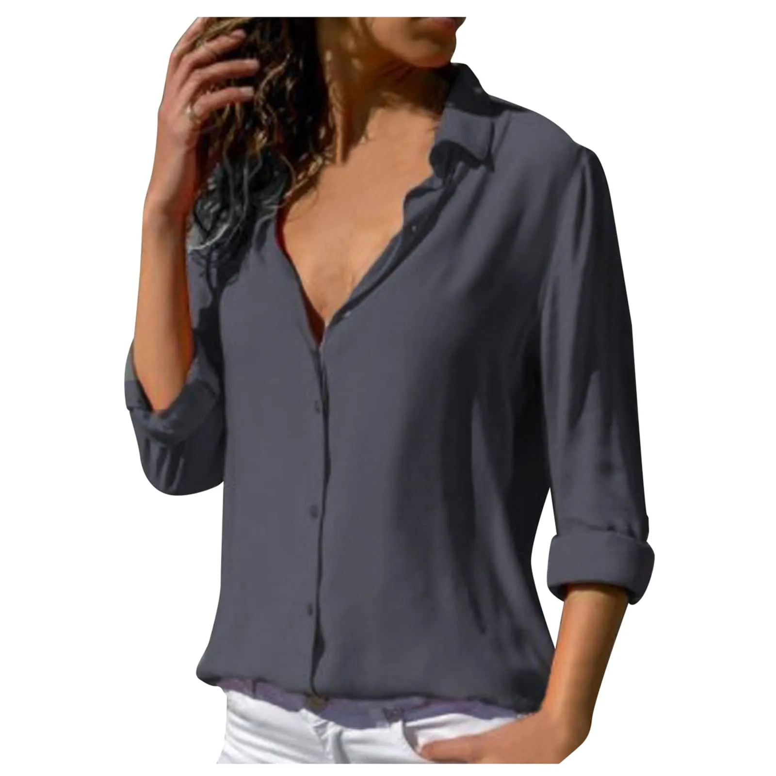 Uwdiohq Bluse Donna in Cotone Camicetta Sfiancata Manica Corta Top Personalizzata Camicia Sangallo in Chiffon Vintage - immagine 1
