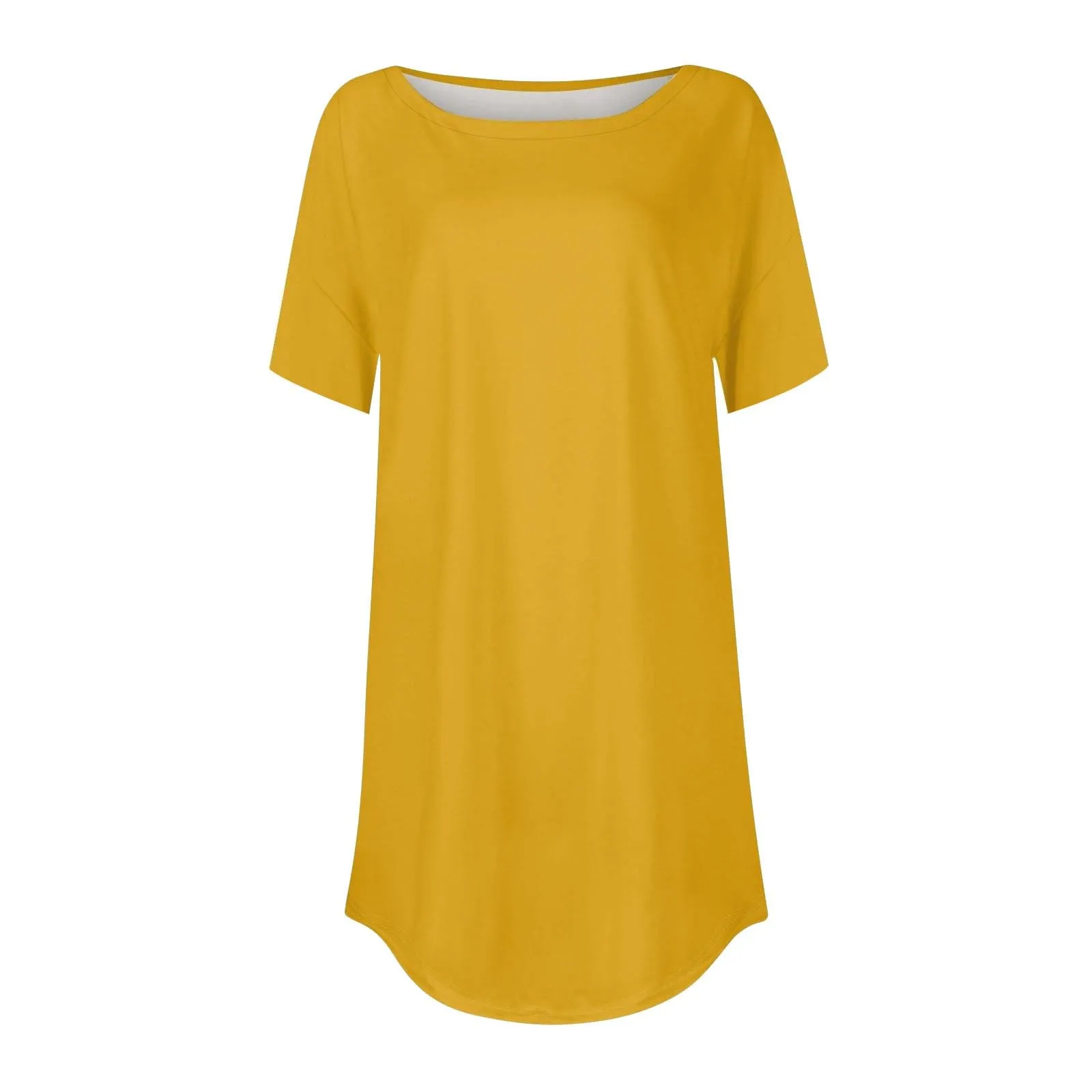 Uwdiohq Vestito Estivo Lungo Donna Maniche Corte Girocollo in Viscosa Bianco - immagine 3