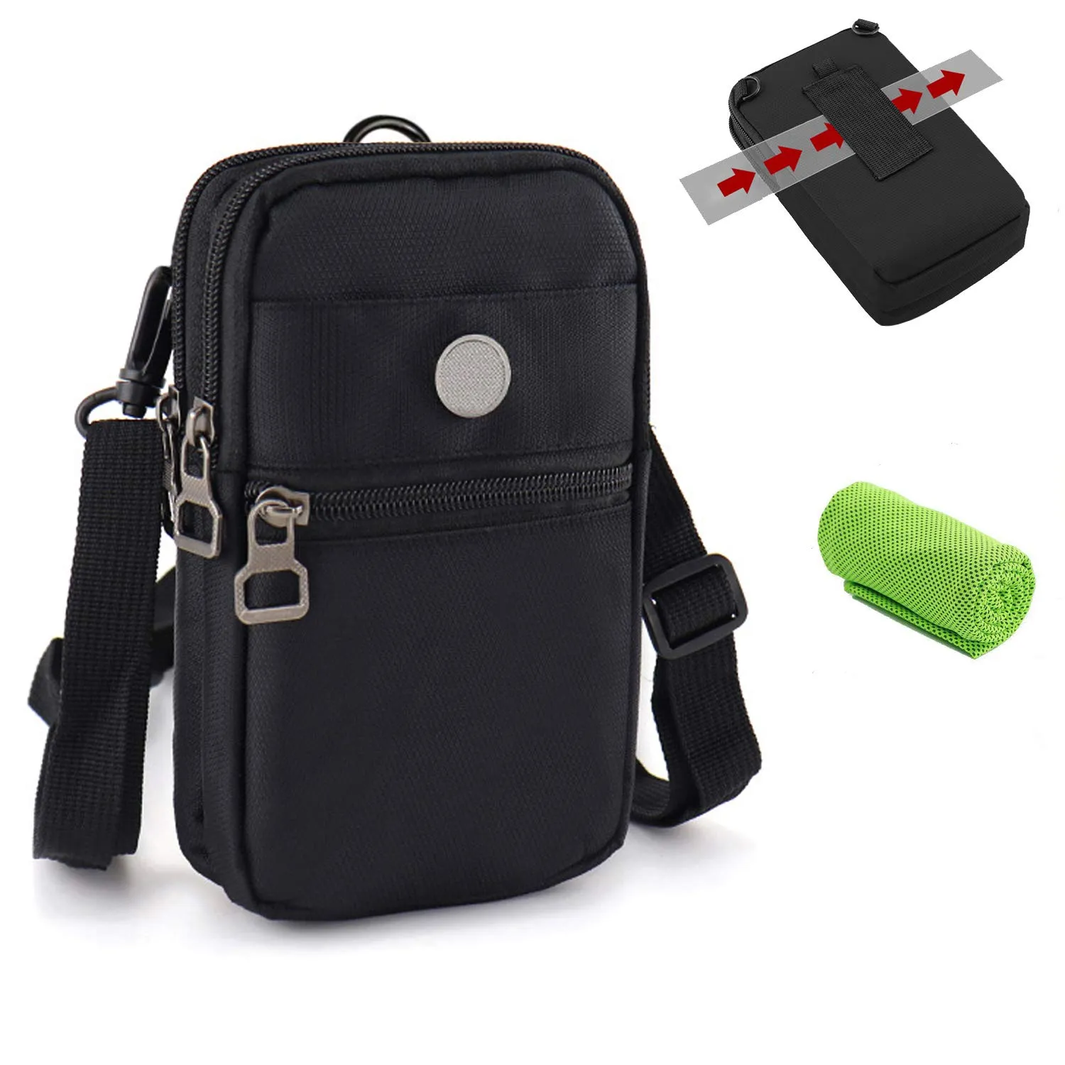 CYchen Borsa Crossbody Monospalla Impermeabile Marsupio Tattico, Nero, M - immagine 1