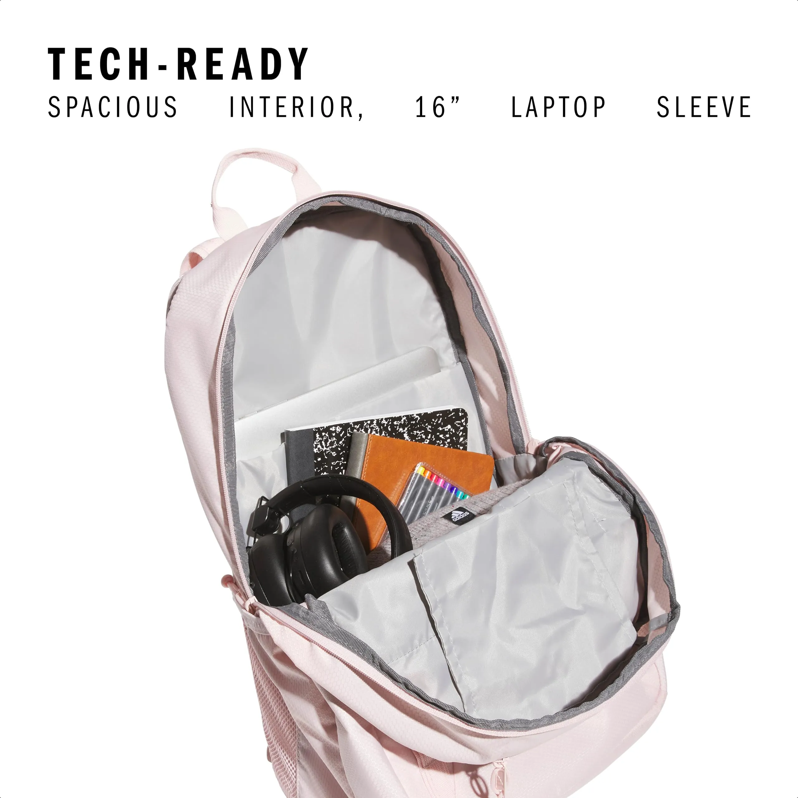 adidas Zaino Excel Unisex, Rosa Sabbia/Bianco, One Size - immagine 2