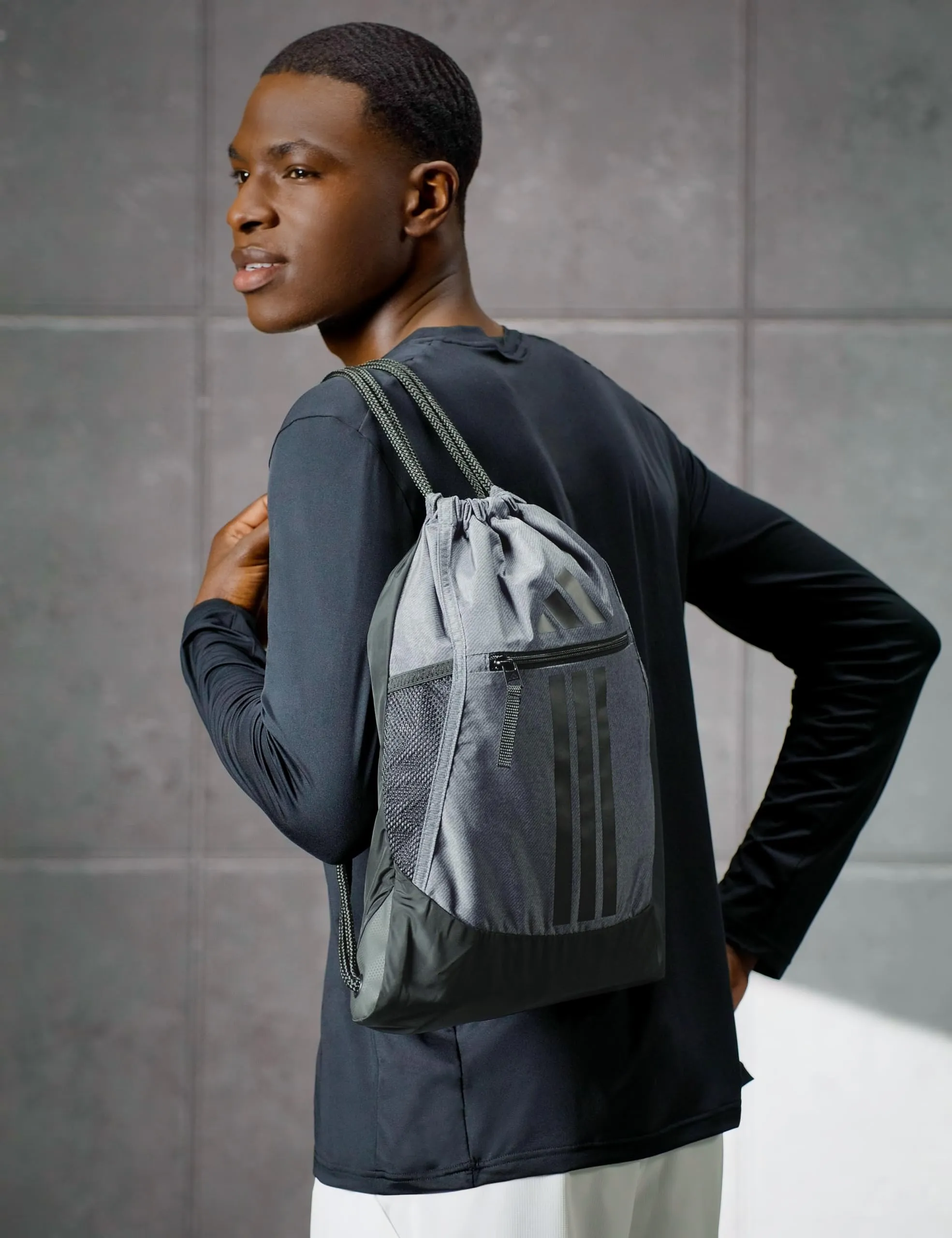 adidas Sackpacktasche Twill Onix Grey/Black - immagine 2