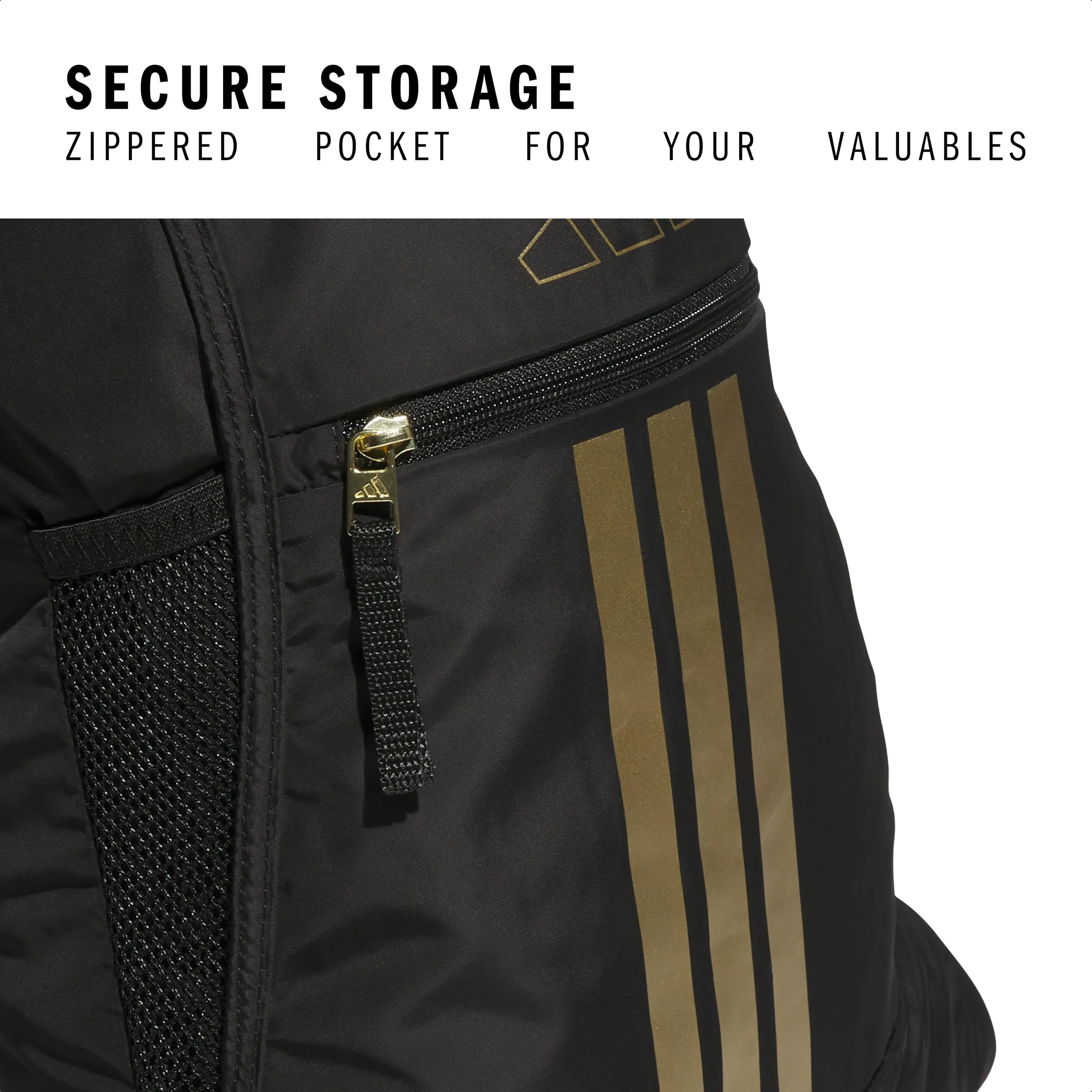 adidas Unisex Alliance 2 Sackpack Bag, Nero/Oro Metallizzato - immagine 3
