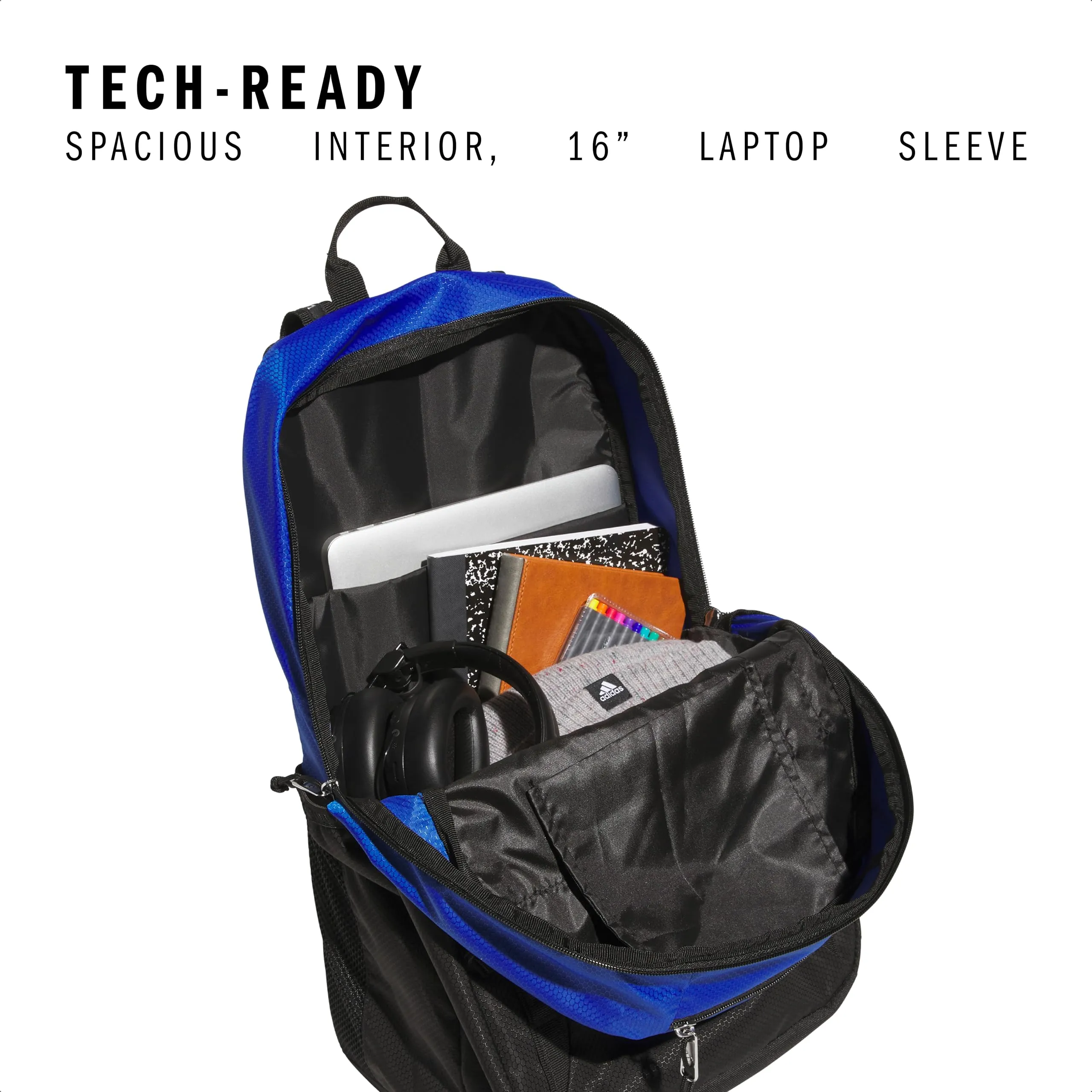 adidas Zaino Excel 6, Team Royal Blue/Nero/Argento Metallizzato, Taglia unica - immagine 2