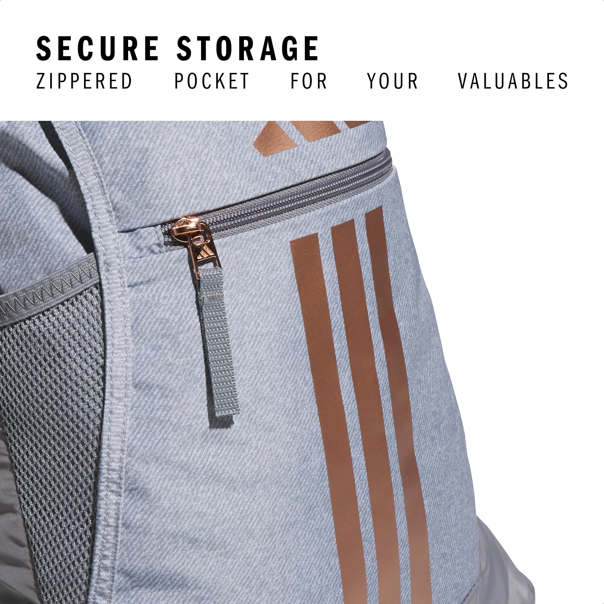 adidas Zaino Excel Unisex - Grigio Twill/Oro Rosa/Grigio - immagine 3