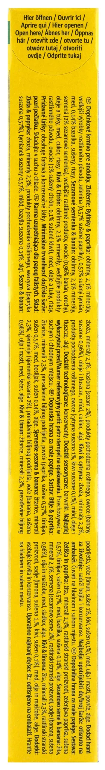Vitakraft Mix Originale Kracker Stick per Pappagallini al Kiwi Peperone Banana, 3 Pezzi (Confezione da 2) - immagine 5