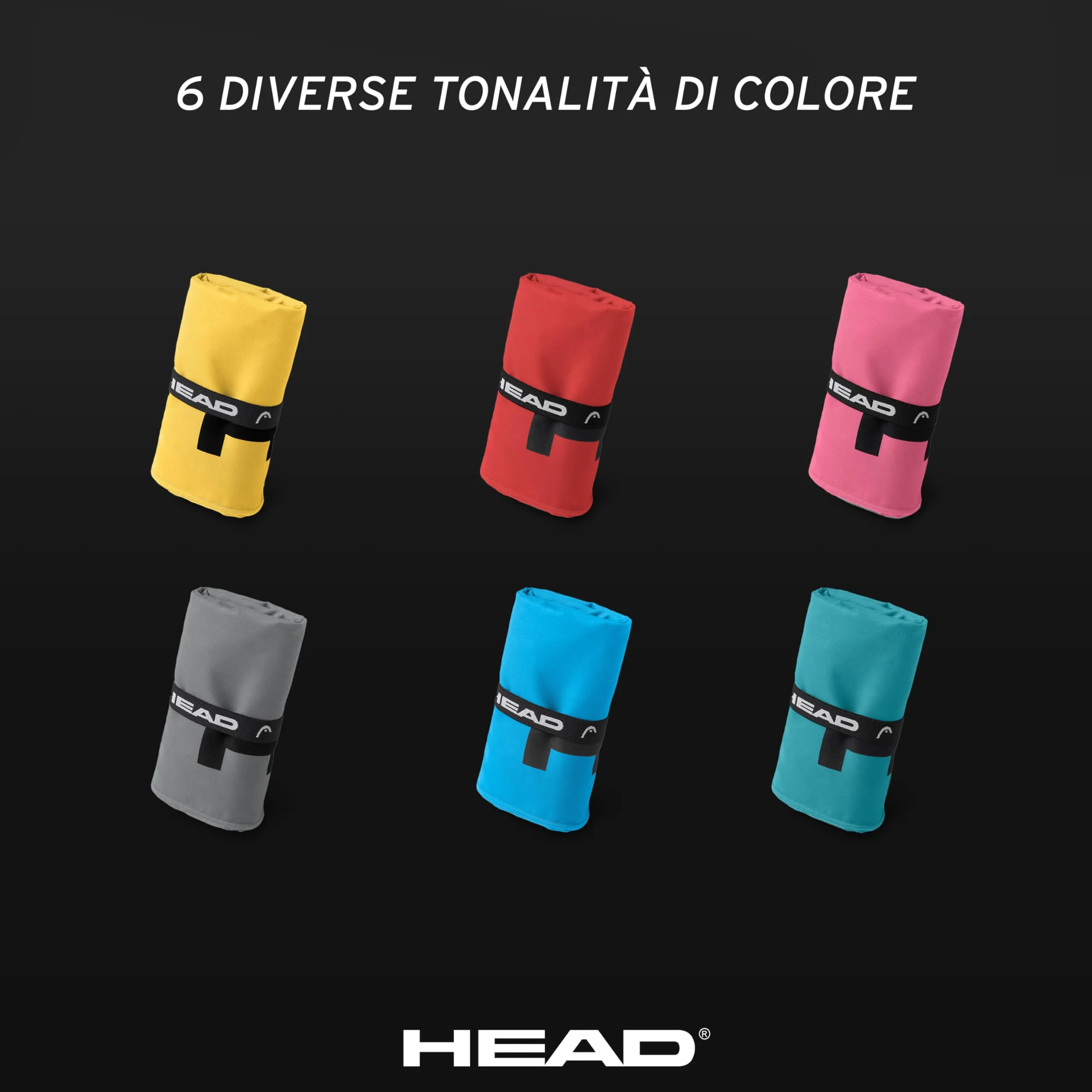 Osama Home HEAD Active Asciugamano Microfibra con Elastico 40x60, Octane Blue - immagine 6