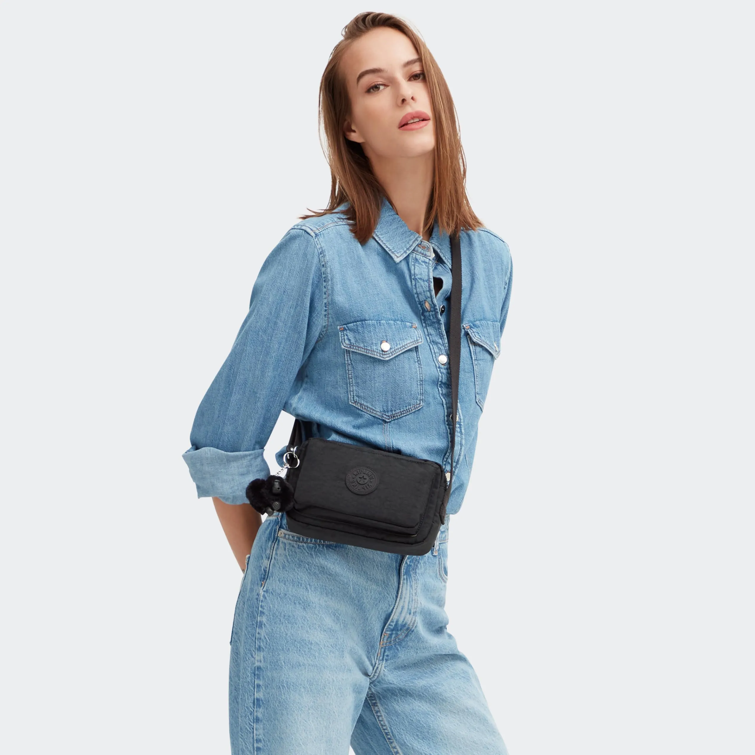 Kipling Abanu Borsa a tracolla piccola, Black Noir - immagine 2