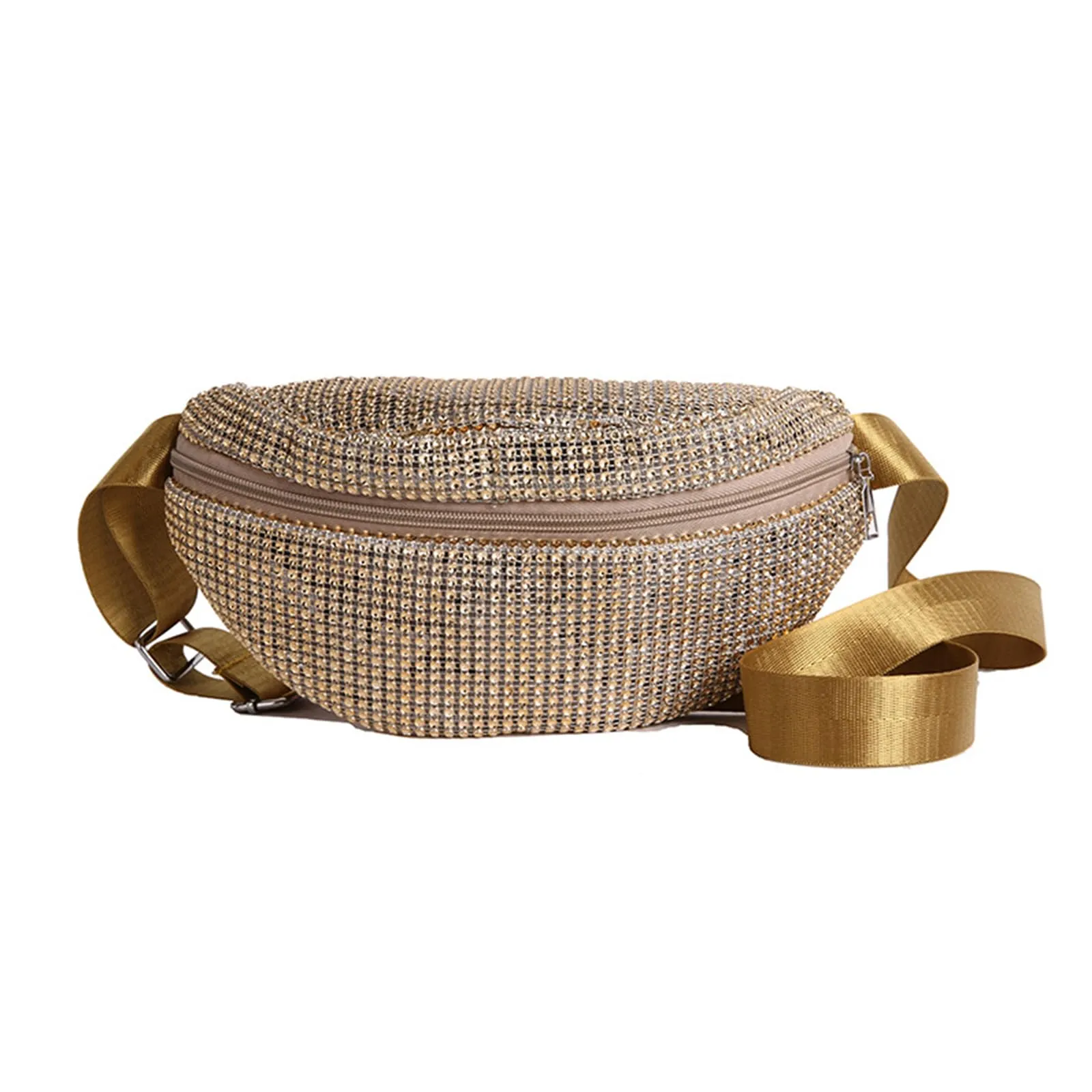 Hernin Marsupio con Paillettes per Donna, Tracolla Regolabile (Modello 2-Oro) - immagine 1