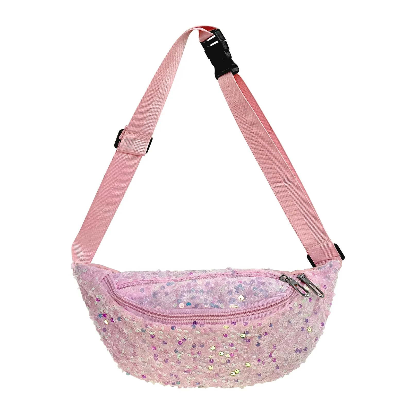 Hernin Marsupio con Paillettes per Donna con Tracolla Regolabile (Modello 1-Rosa) - immagine 1