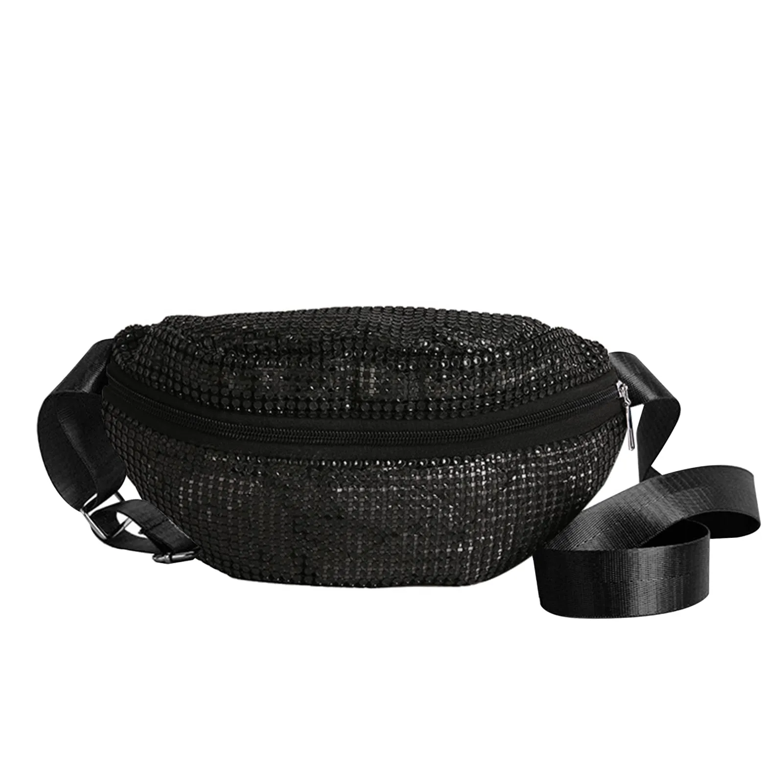 Hernin Marsupio con Paillettes per Donna, Tracolla Regolabile (Modello 2-Nero) - immagine 1