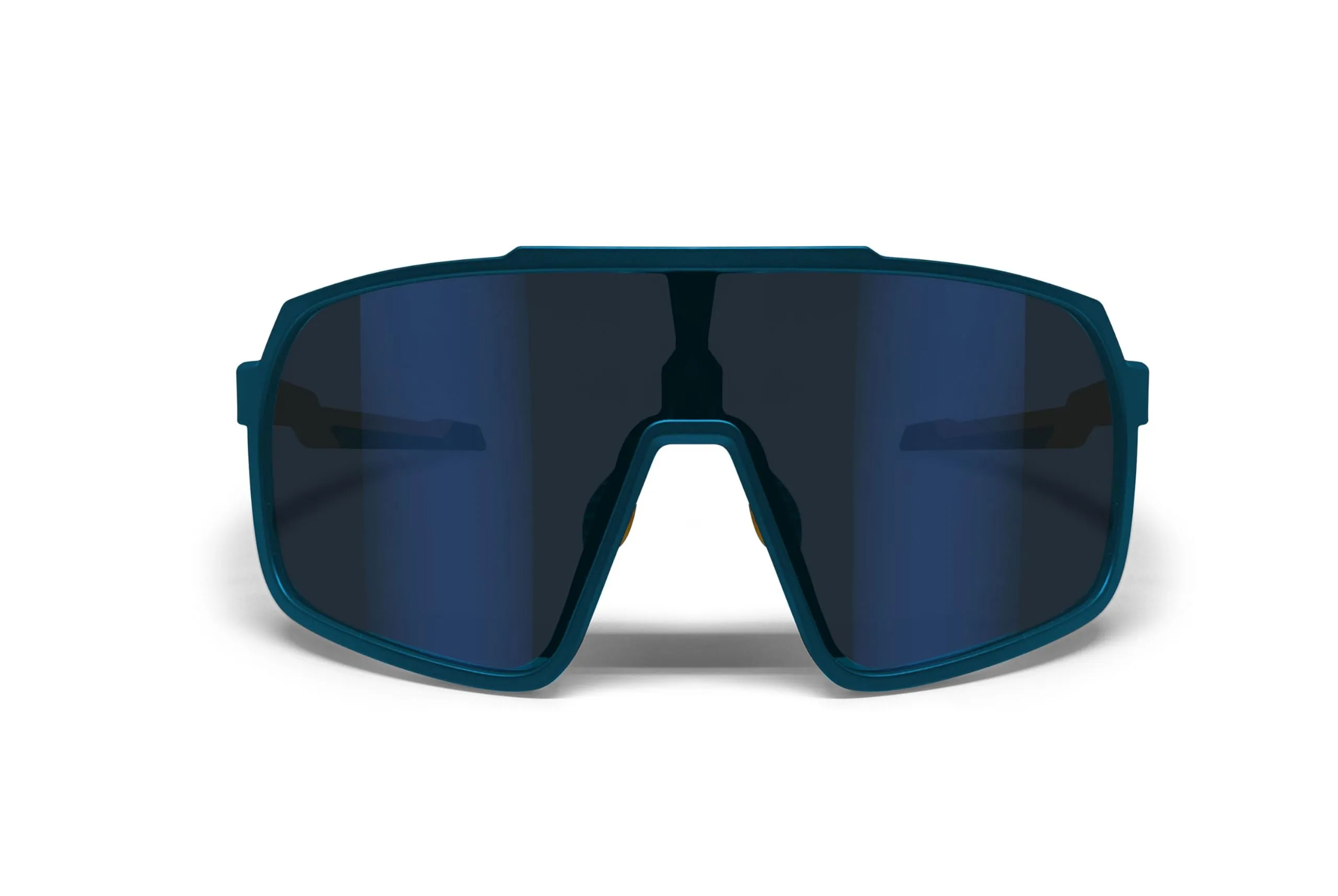 B89 Occhiali Sportivi Unisex in TR90, Lente Specchiata Blu Antiappannante UV400, mod. BG (Blu Ottanio Opaco/Giallo Senape Opaco) - immagine 2