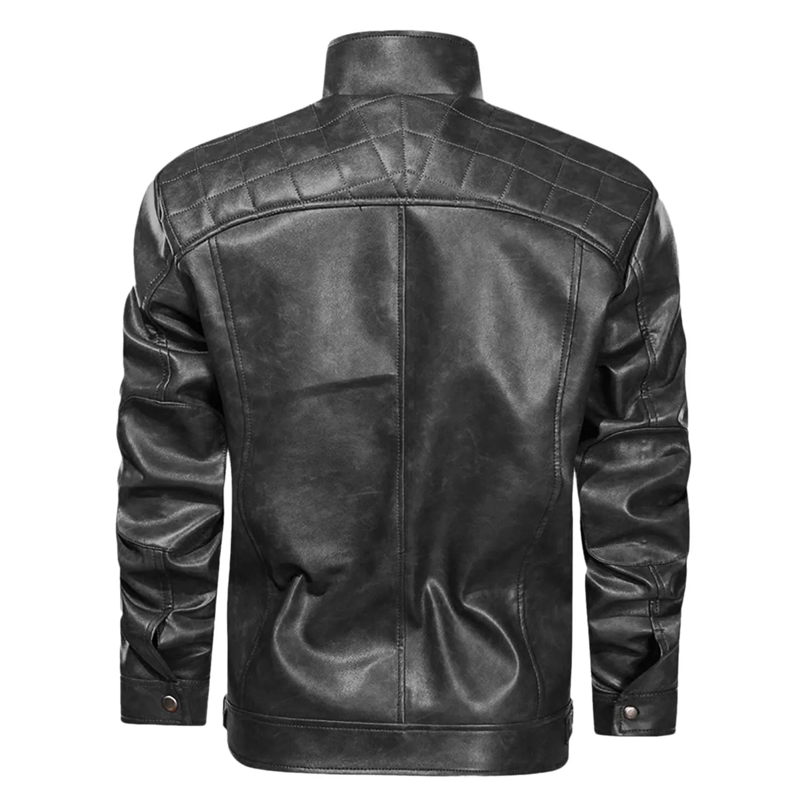 Giacca in Ecopelle Uomo Bomber Biker Motociclista Leggera - immagine 4