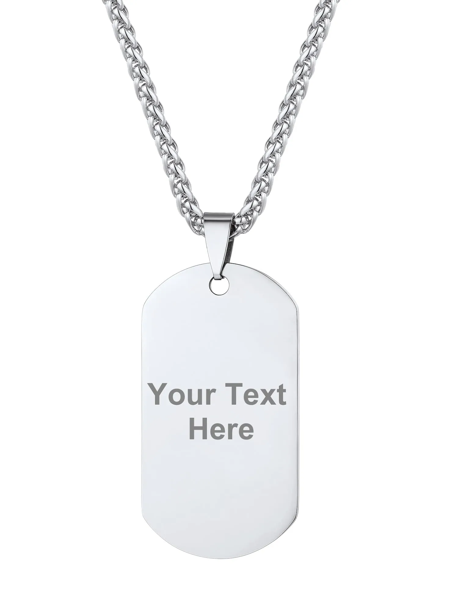 PROSTEEL Collana Militare Dog Tag Personalizzata in Acciaio 316L, Catena 60 cm - immagine 1