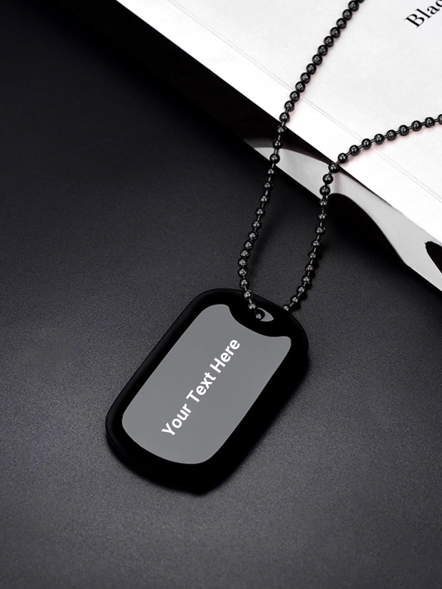 PROSTEEL Collana Uomo Dog Tag Militare Personalizzata con Incisione Laser, Catena a Palla 55+5 cm - immagine 3