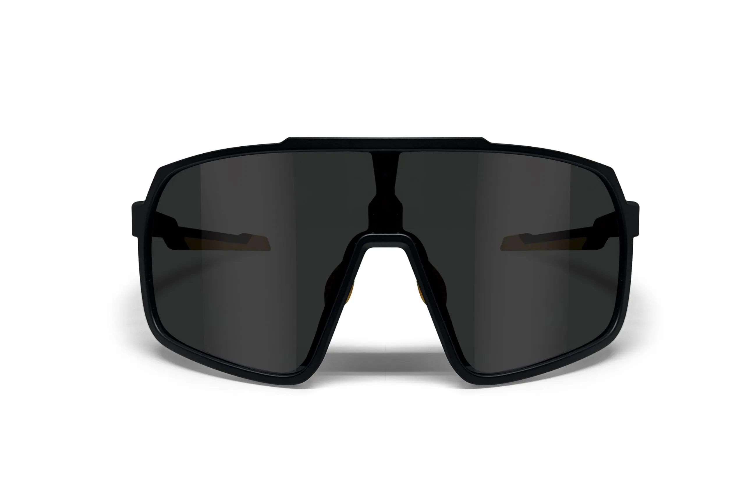 B89 Occhiali Sportivi TR90 mod. BG (Nero Opaco/Giallo Senape Opaco - Lente Grigia) - immagine 2
