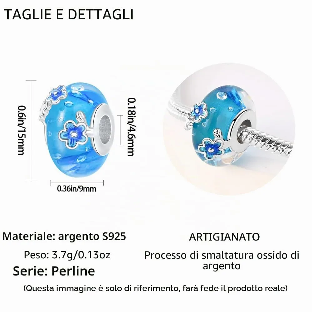 Pandach Bead Charm in Argento Sterling 925 con Cubic Zirconia per Braccialetti e Collane Europei - immagine 5