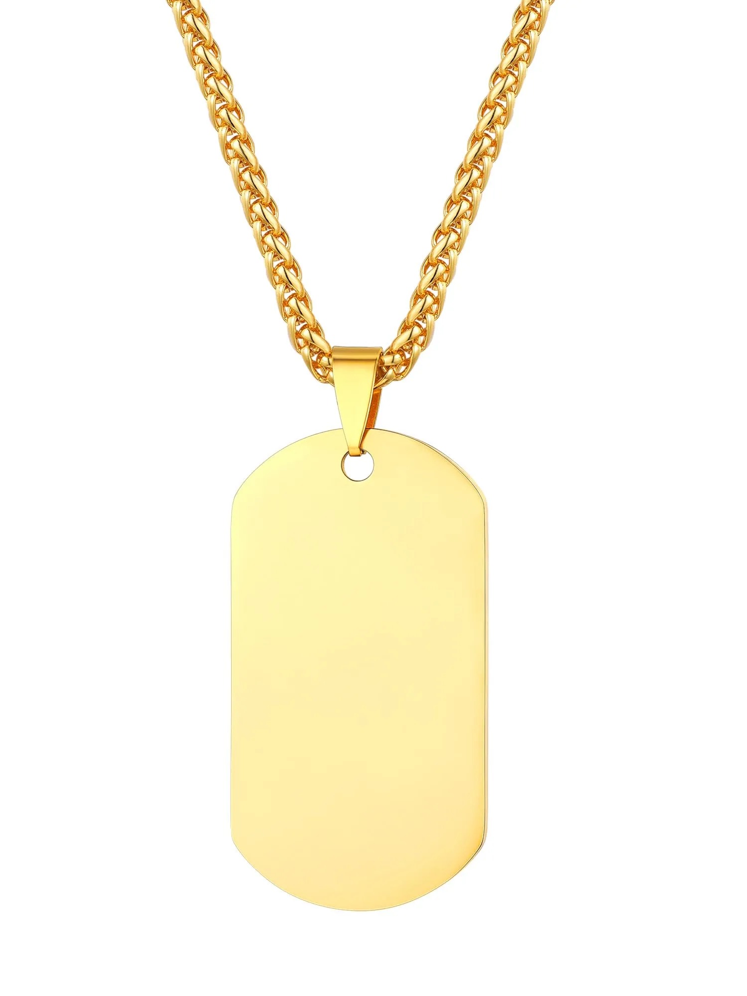 PROSTEEL Collana Militare Dog Tag Personalizzata in Acciaio con Incisione Laser, Catena 55+5 cm - immagine 1