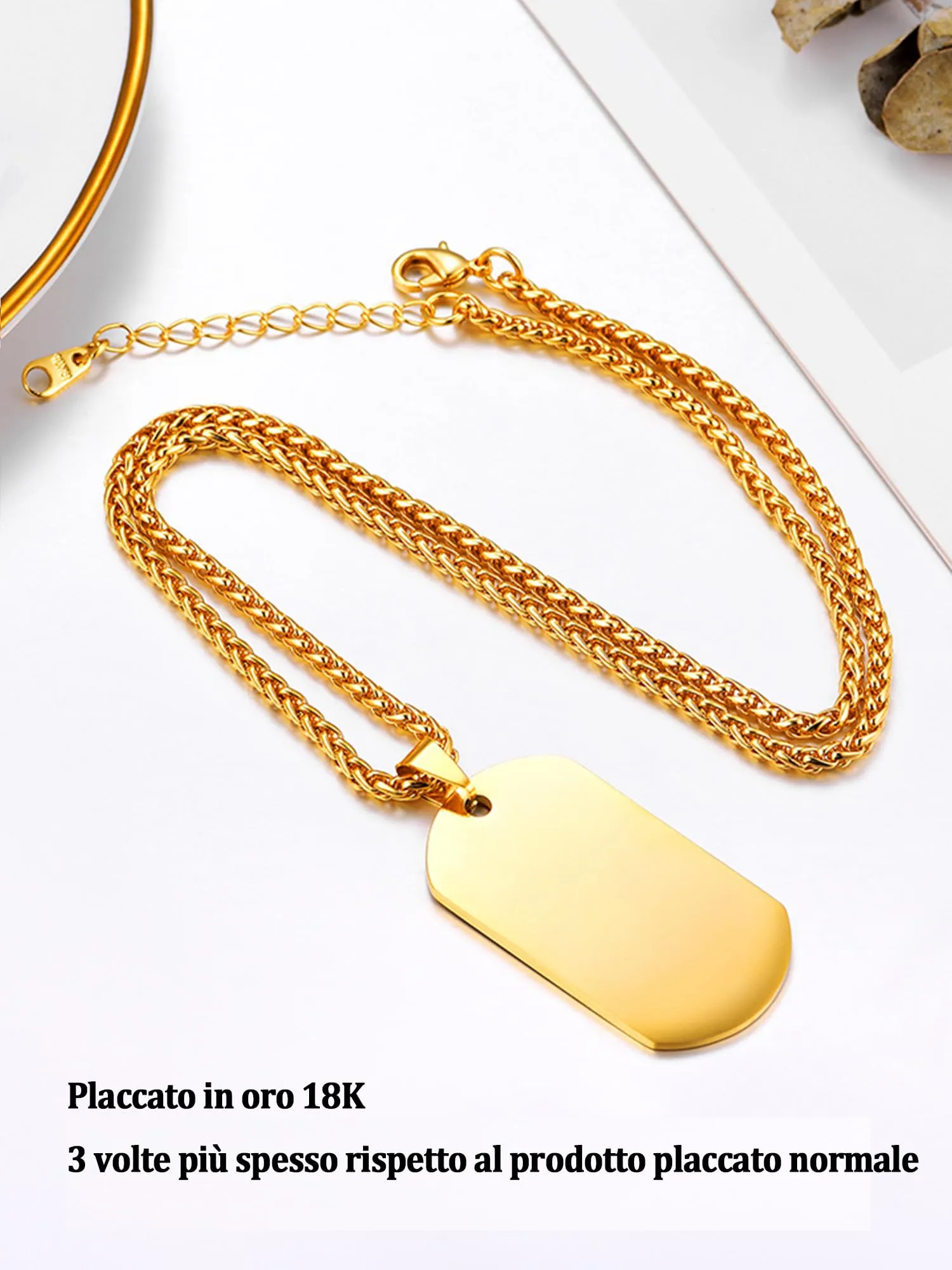 PROSTEEL Collana Militare Dog Tag Personalizzata in Acciaio con Incisione Laser, Catena 55+5 cm - immagine 9