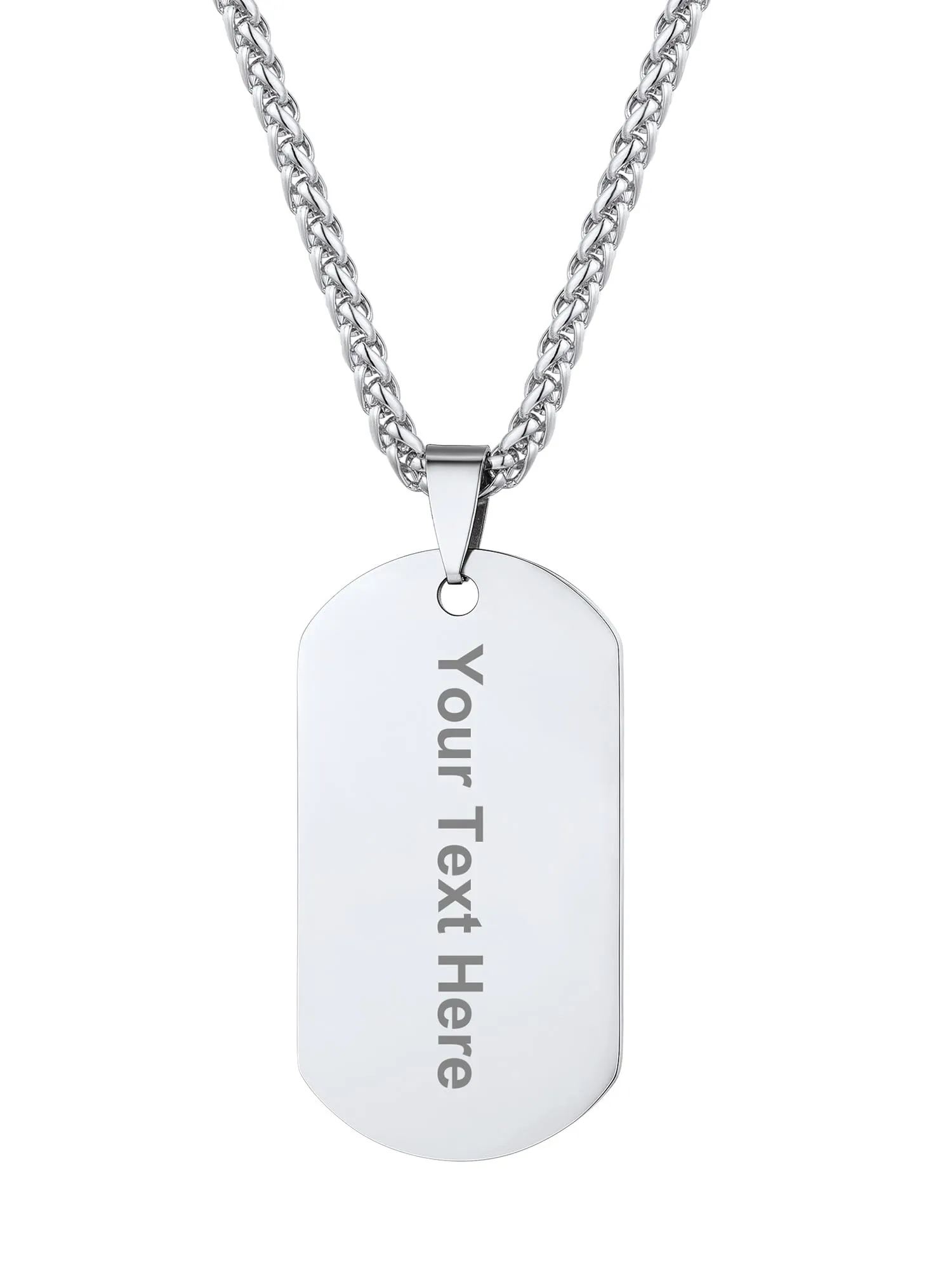 PROSTEEL Collana Militare Personalizzata Dog Tag in Acciaio Inossidabile, Catena 55+5 cm - immagine 1