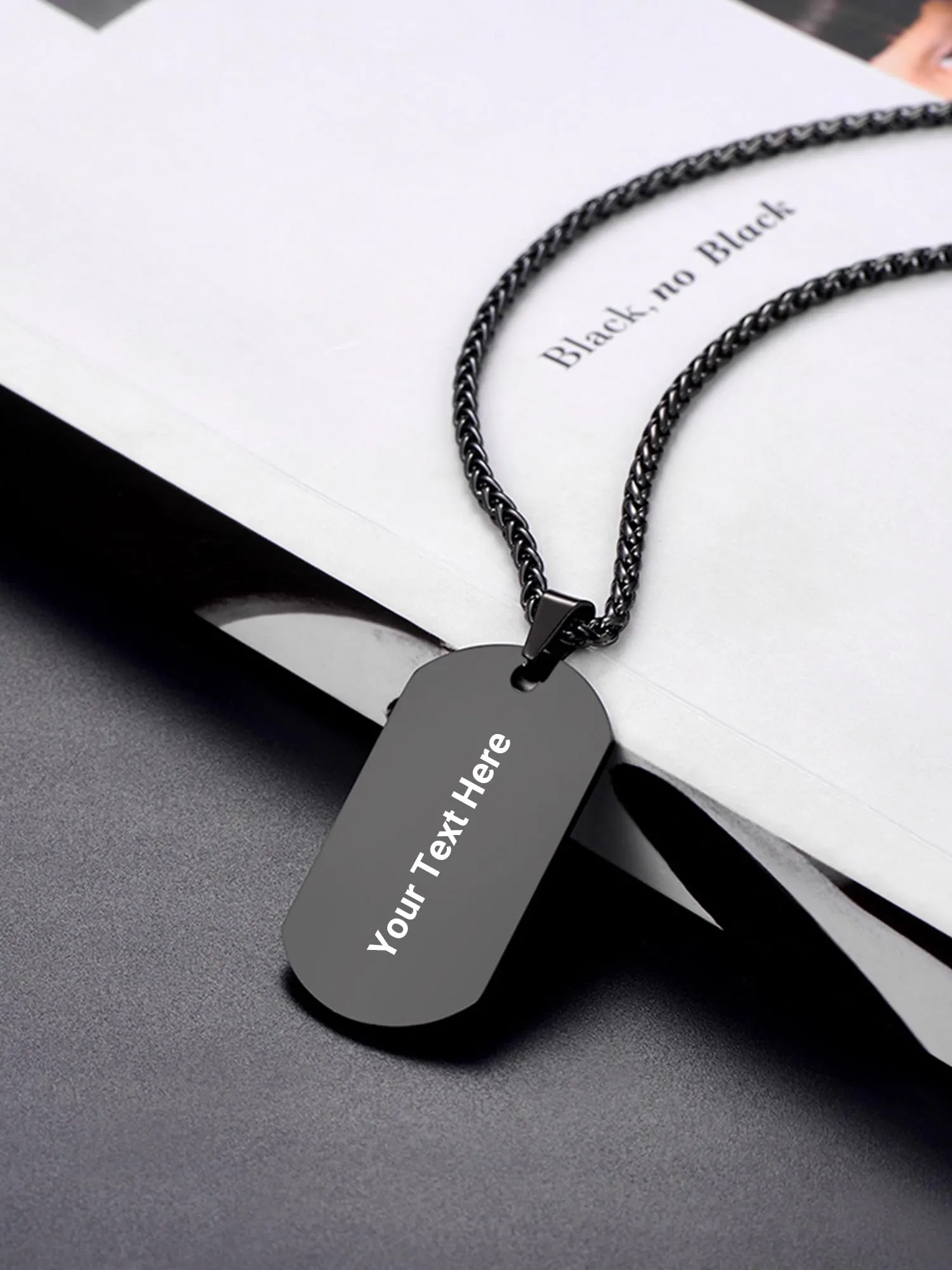 PROSTEEL Collana Militare Personalizzata Piastrine Dog Tag in Acciaio, Catena 55+5 CM - immagine 2