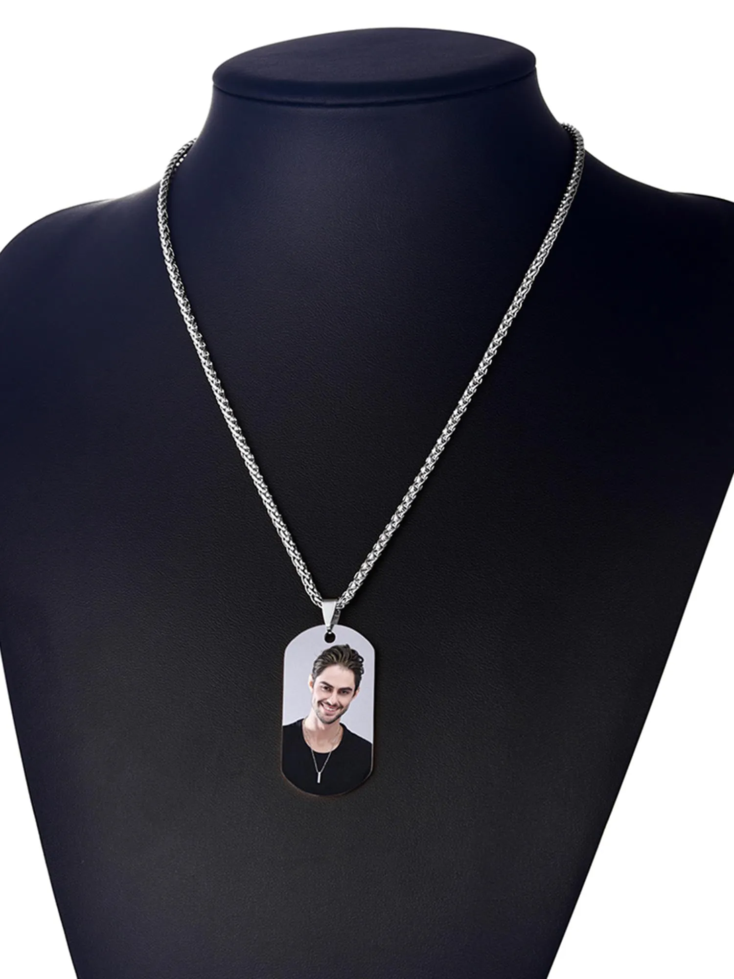 PROSTEEL Collana Militare Dog Tag Personalizzata in Acciaio 316L, Catena 55+5 cm - immagine 4