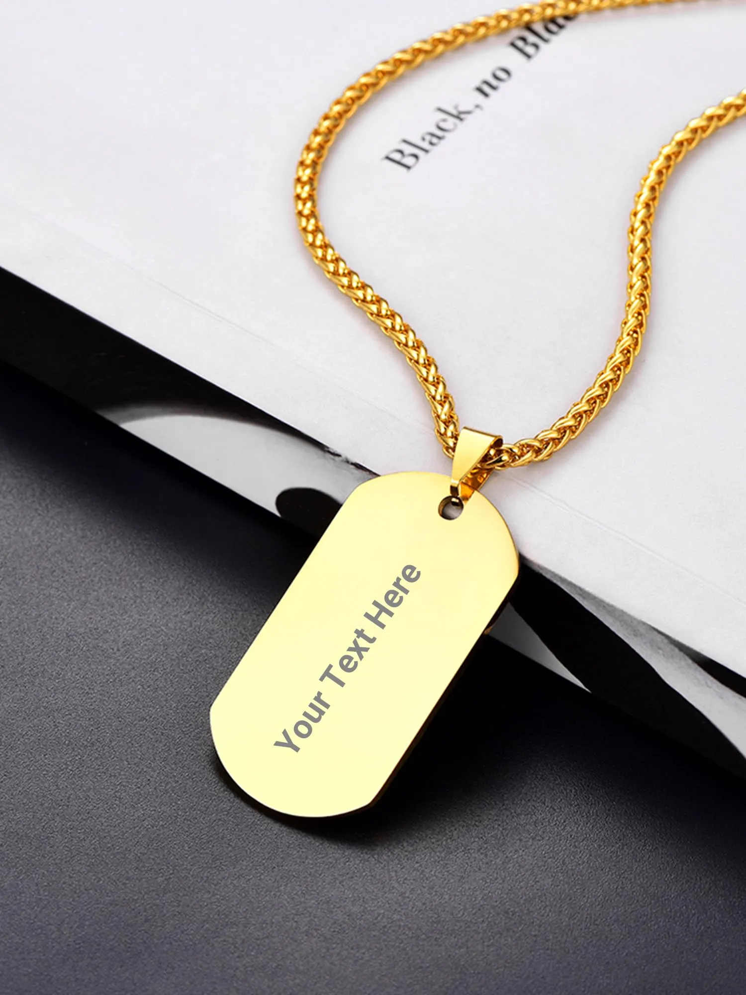 PROSTEEL Collana Militare Dog Tag Personalizzata in Acciaio Inossidabile 316L, Catena 55+5 cm - immagine 3