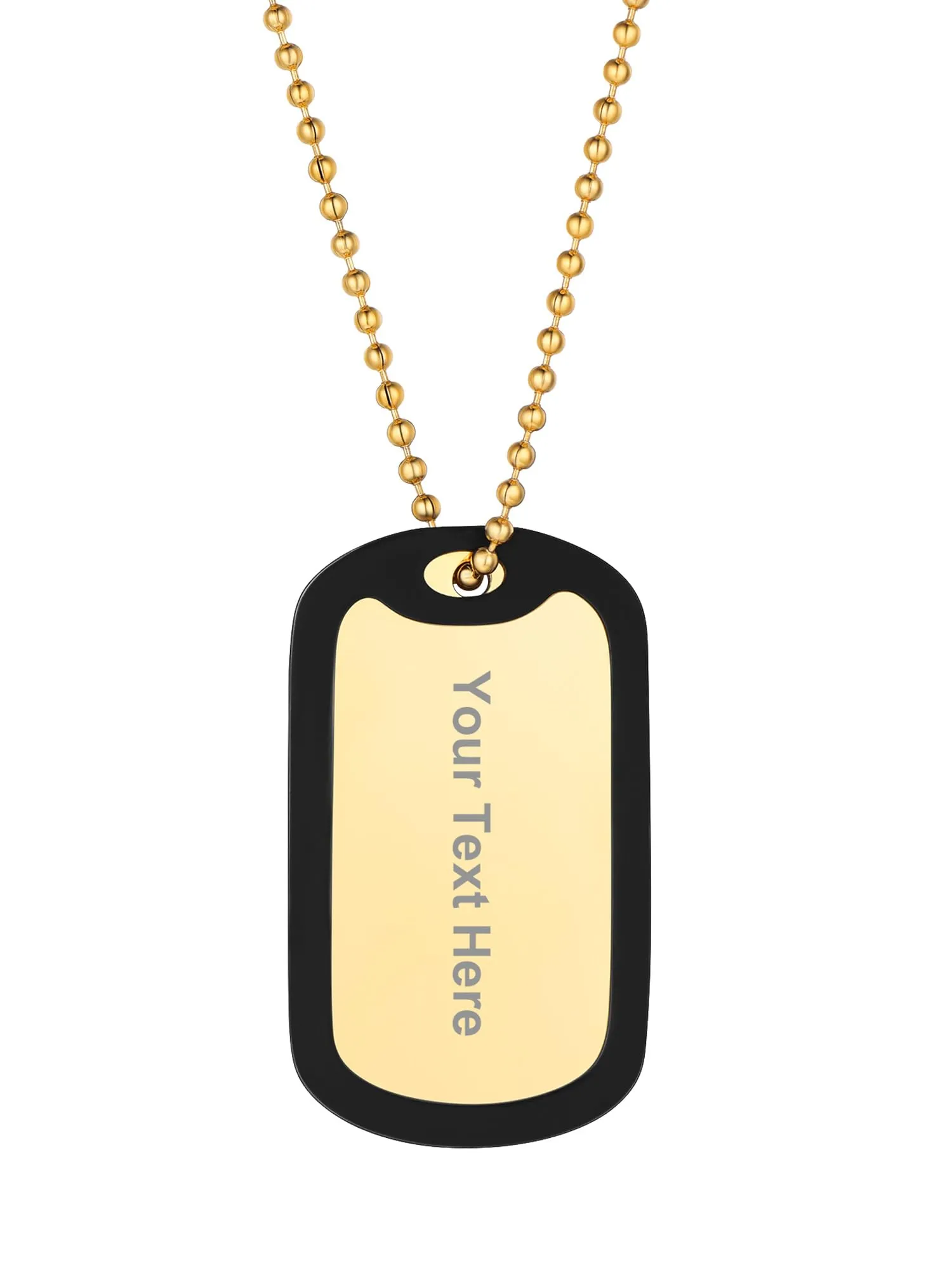 PROSTEEL Collana Uomo Dog Tag Militare Personalizzata con Incisione Laser e Catena a Palla 55+5 cm - immagine 1