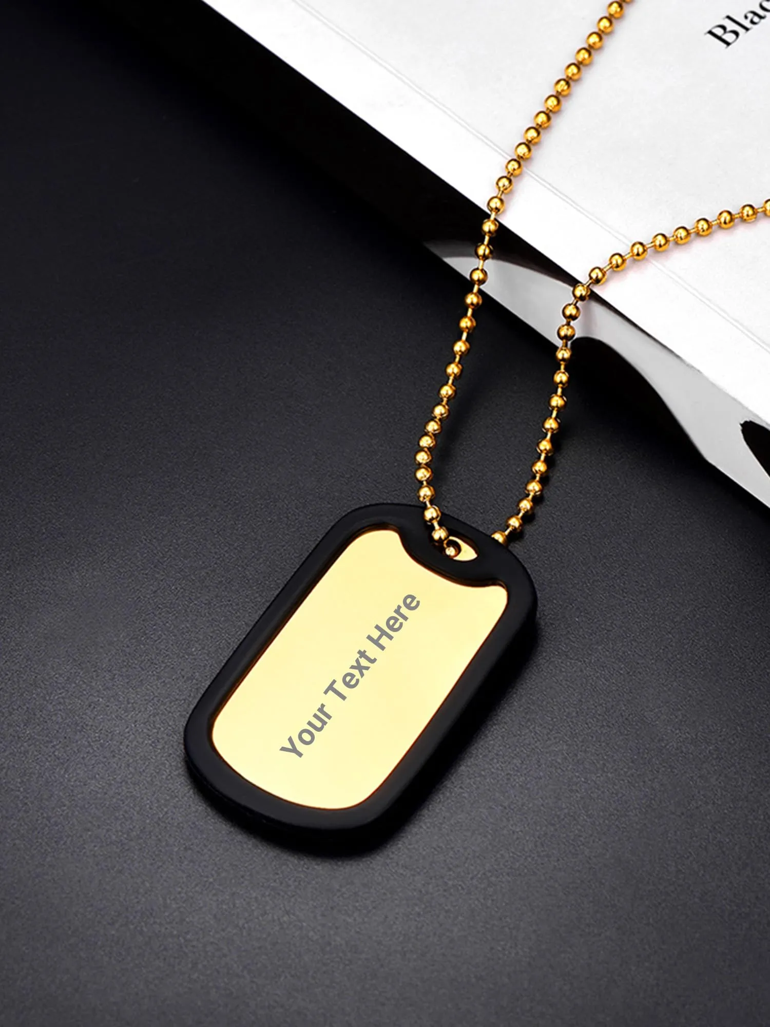 PROSTEEL Collana Uomo Dog Tag Militare Personalizzata con Incisione Laser e Catena a Palla 55+5 cm - immagine 3