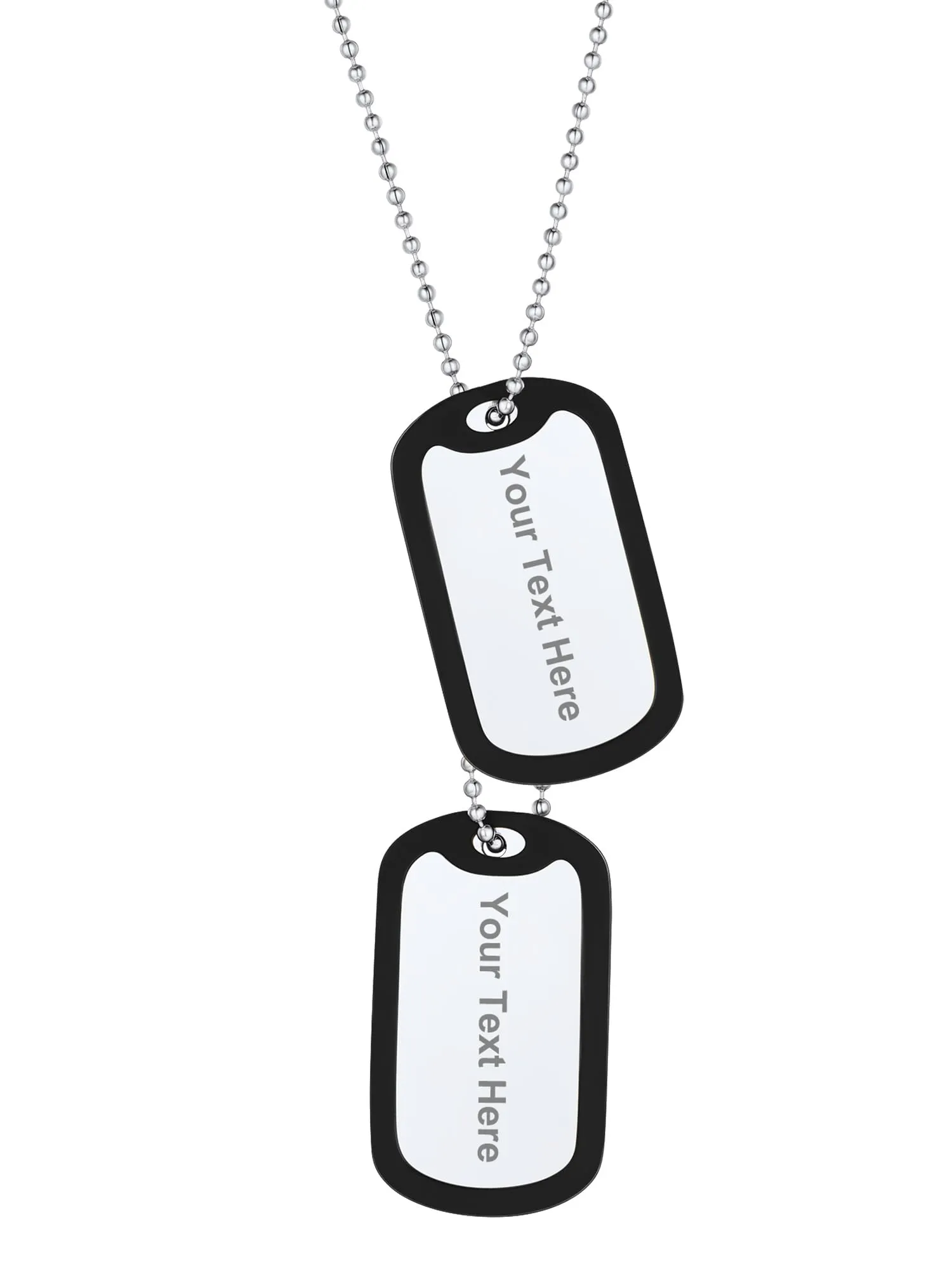 PROSTEEL Piastrina Militare Personalizzabile Dog Tag in Acciaio Inossidabile per Donna e Uomo, Argento - immagine 1