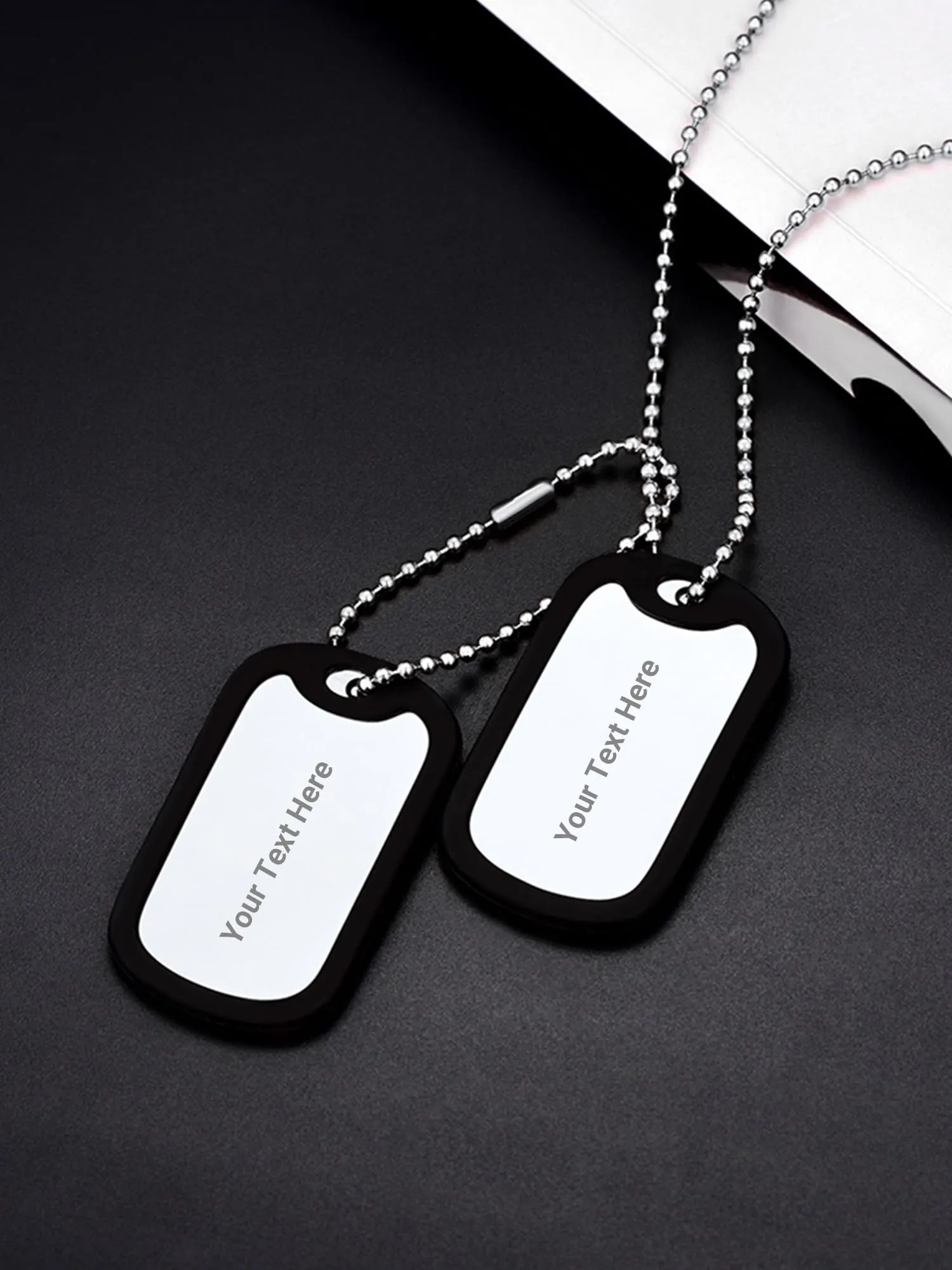 PROSTEEL Piastrina Militare Personalizzabile Dog Tag in Acciaio Inossidabile per Donna e Uomo, Argento - immagine 8
